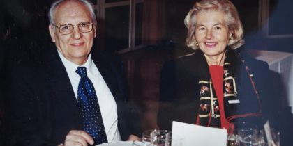 Albert Portell (a l'esquerra) amb la seva dona. FOTO: Cedida