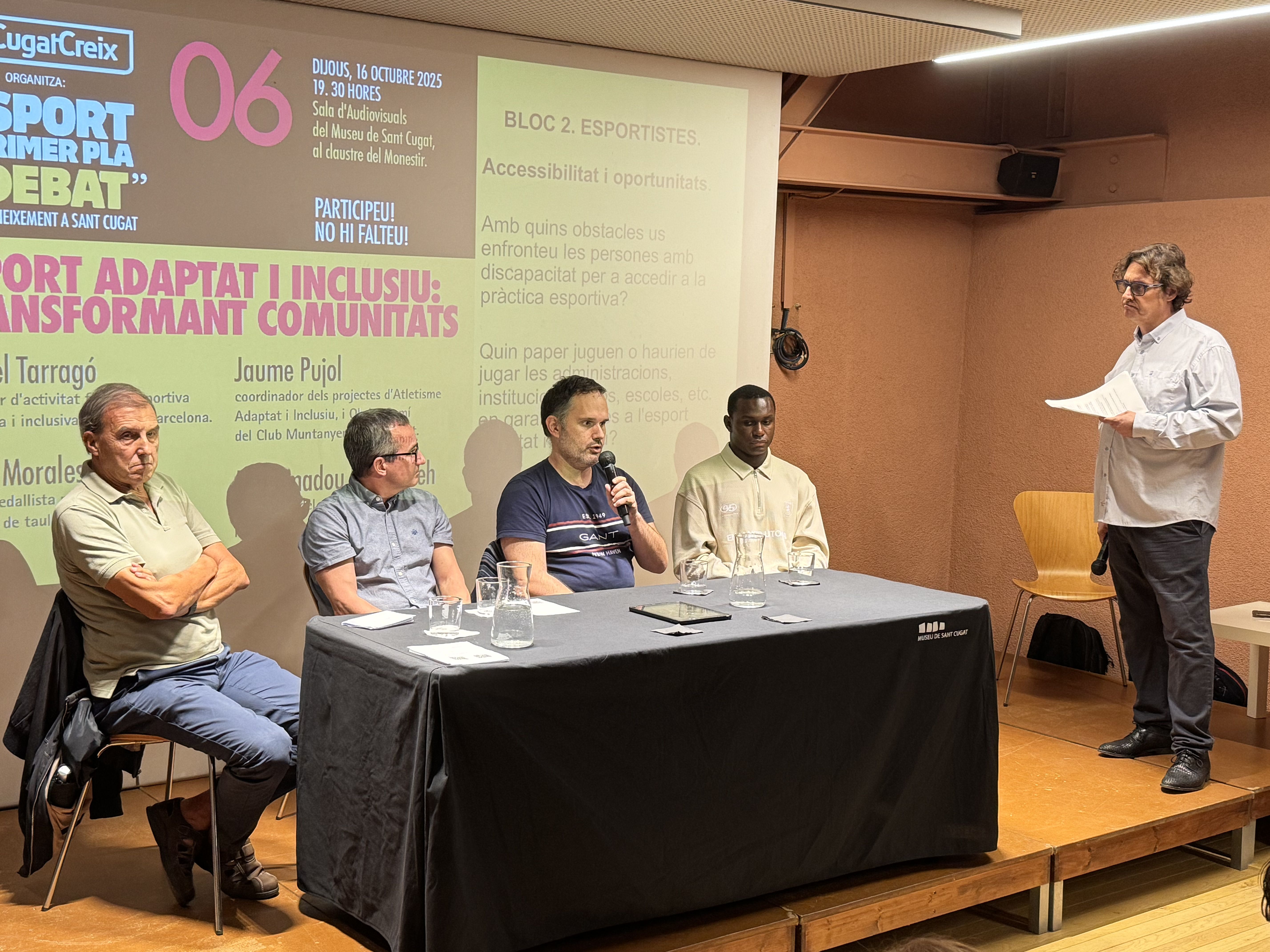 Taula rodona 'Esport adaptat i inclusiu: transformant comunitats' de SantCugatCreix. FOTO: TOT Sant Cugat