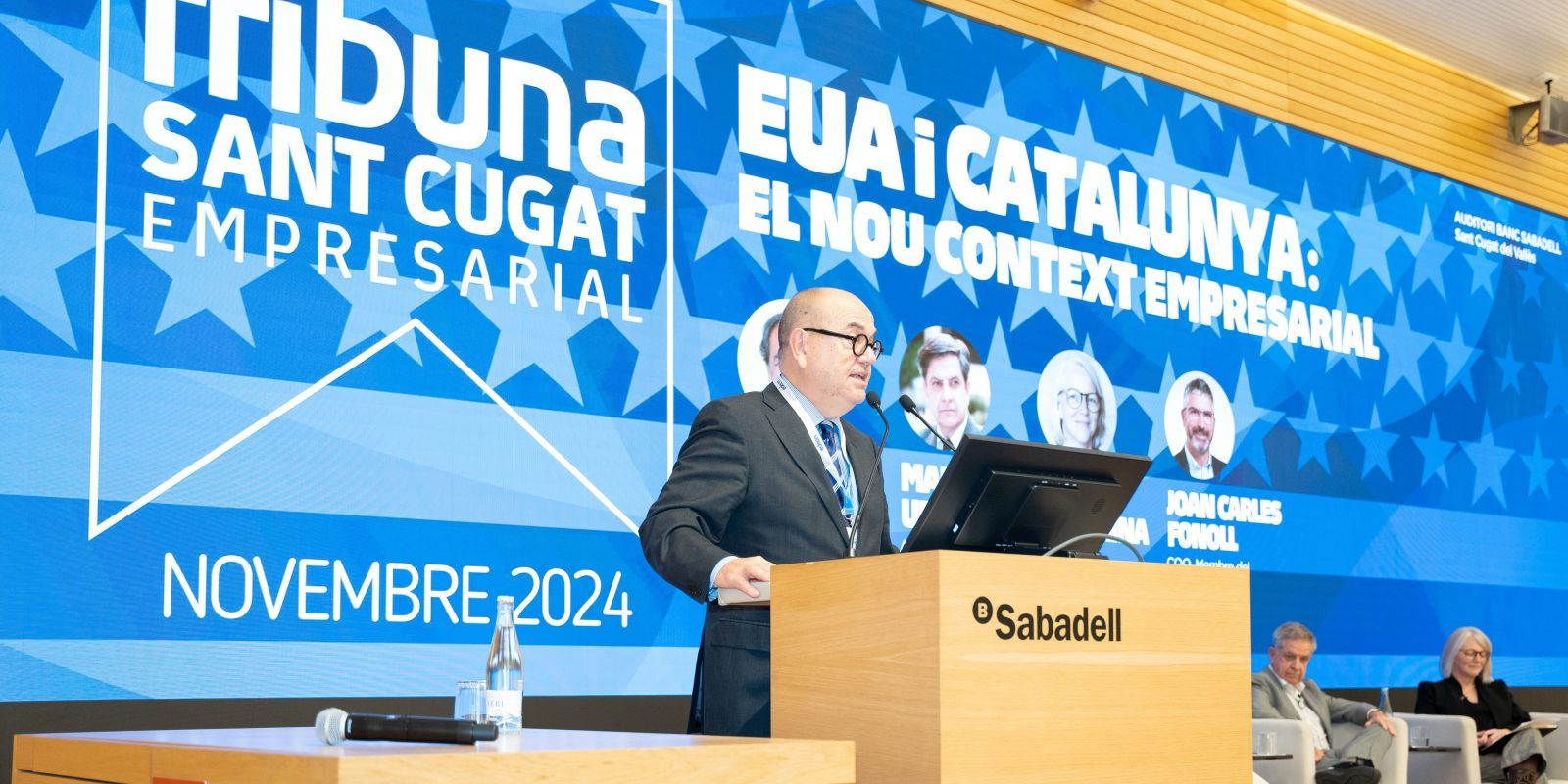 Eduard Torres, president de Sant Cugat Empresarial, durant un acte de l'associació a la seu del Banc Sabadell a Sant Cugat FOTO: Carme de Olazábal/Sant Cugat Empresarial