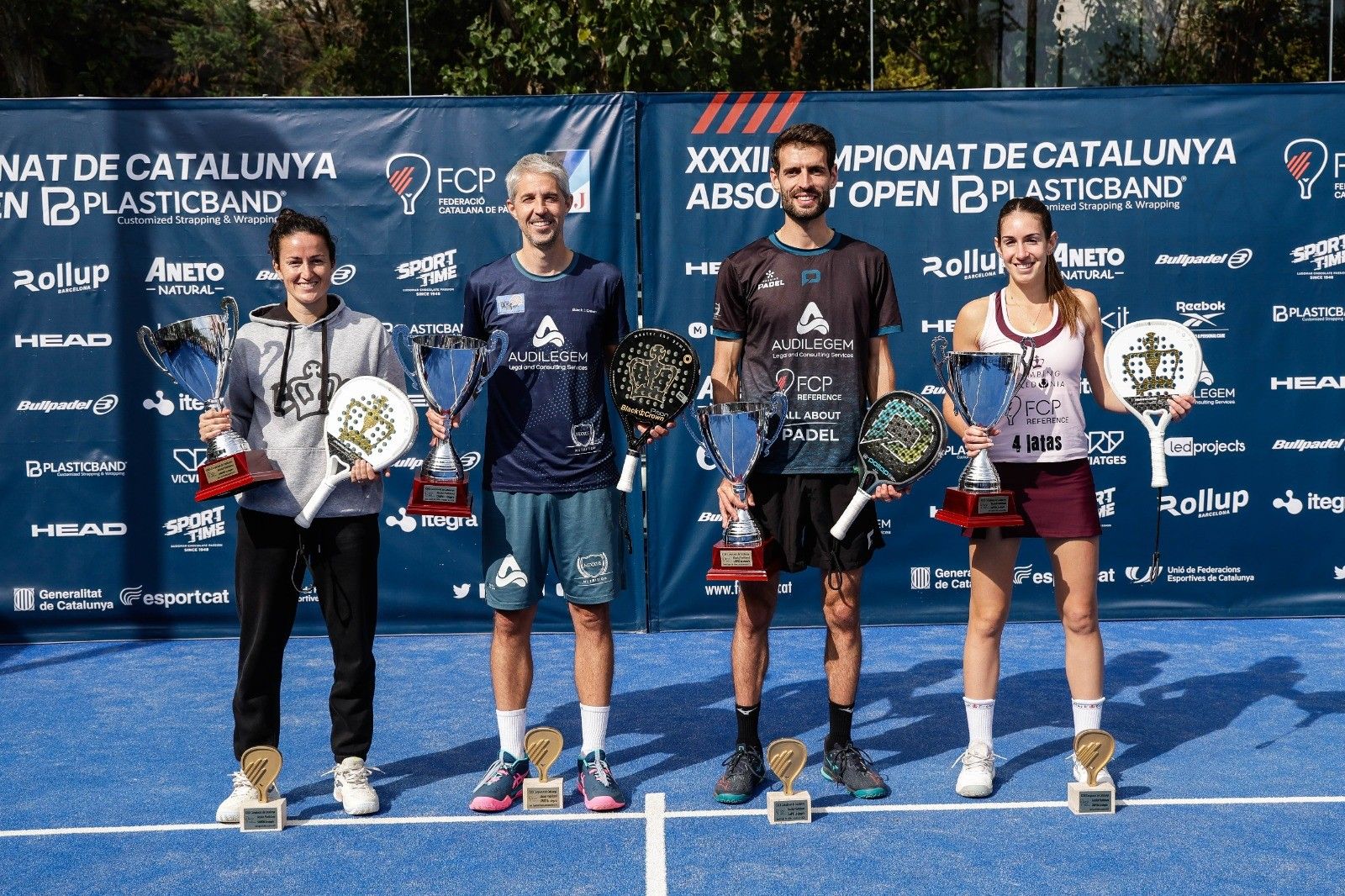 Ortiz-Arruabarrena i Sanmartí-Sans, vencedors del Campionat de Catalunya absolut de pàdel. FOTO: Federació Catalana de Pàdel