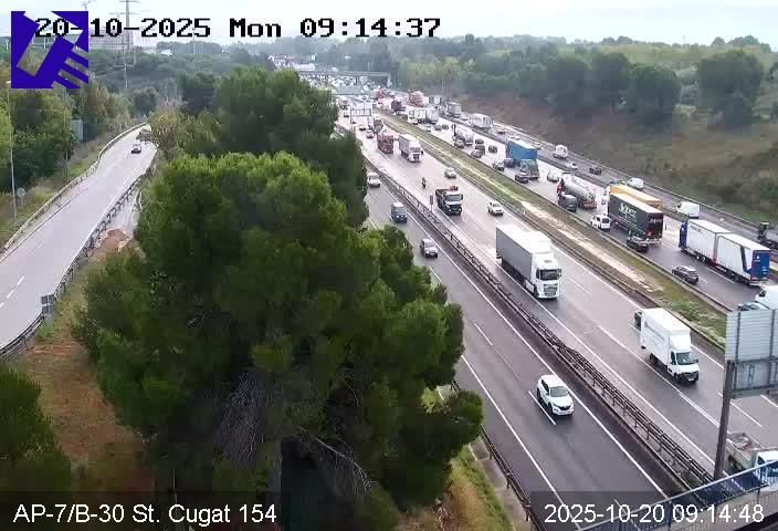 Retencions a l'AP-7 aquest 20 d'octubre a Sant Cugat FOTO: Trànsit