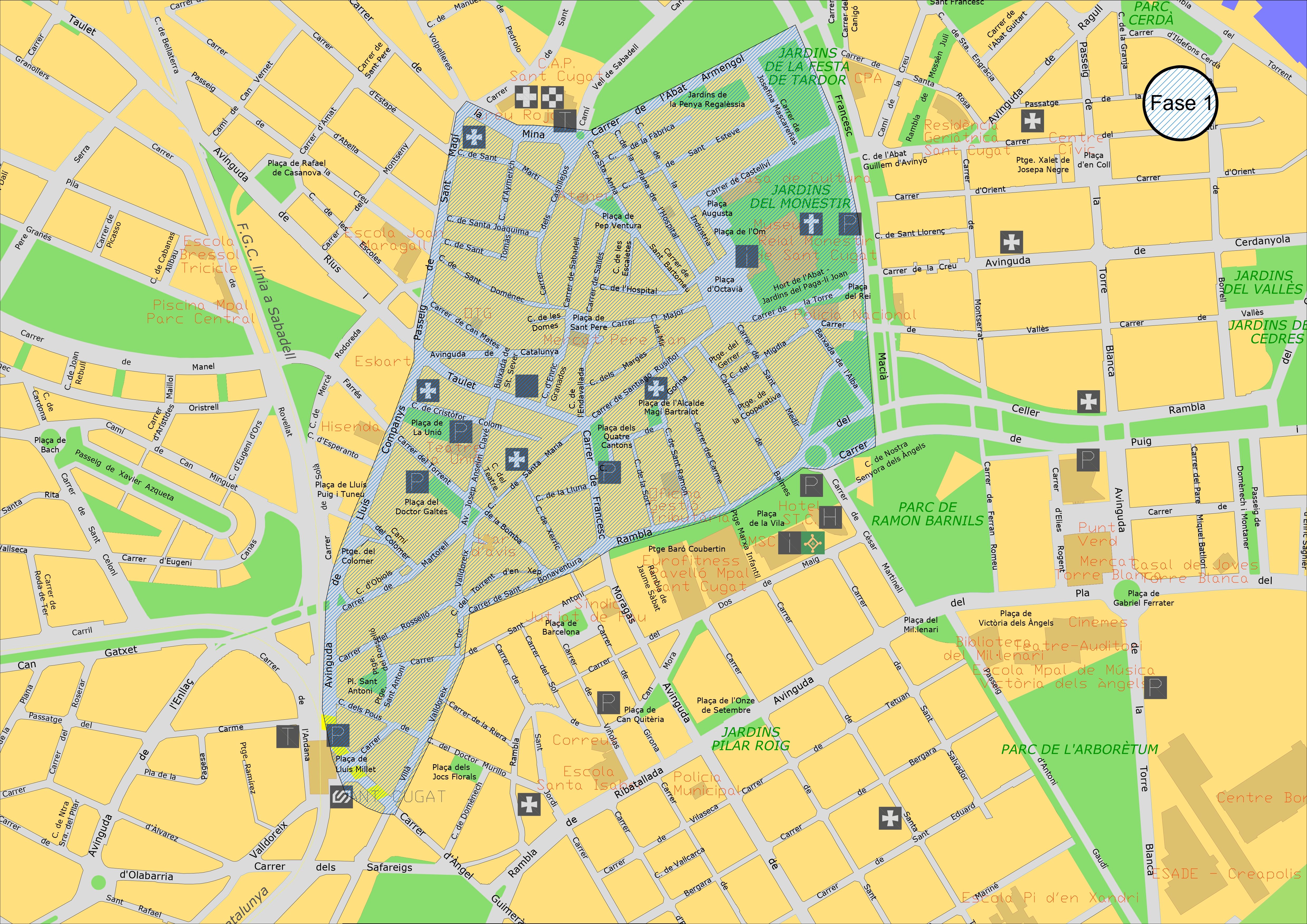 Plànol CENTRE recollida amb plataformes mòbil i recollida comercial porta a porta (FASE 1) page 0001