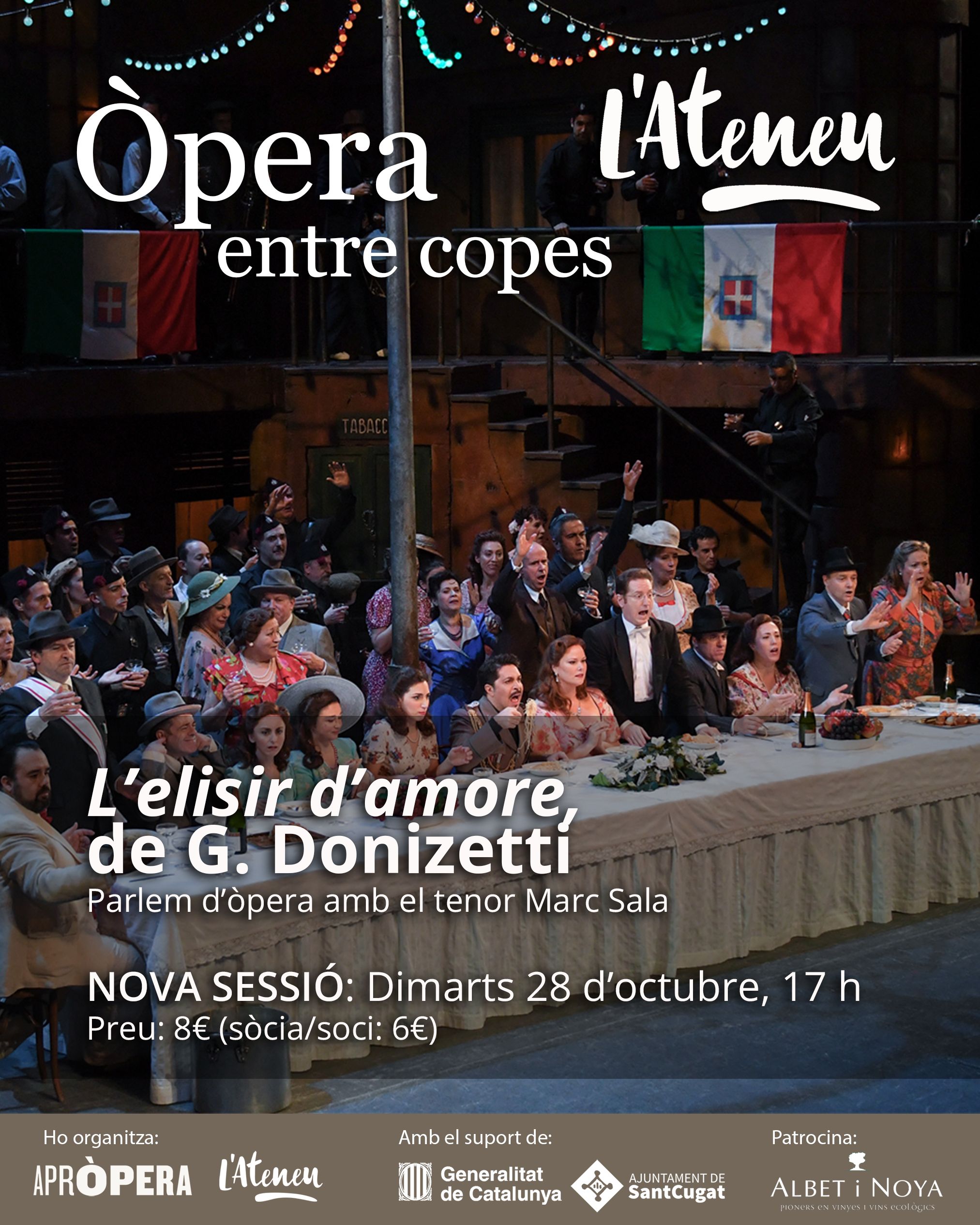Òpera entre copes a l’Ateneu: una nova sessió sobre L’elisir d’amore de Donizetti. FOTO: Ateneu Santcugatenc