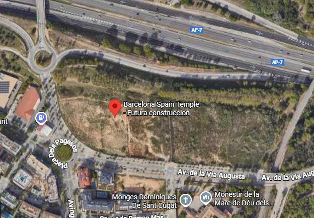 El terreny de Volpelleres on l'església dels Mormons va anunciar la construcció d'un temple FOTO: Google Maps