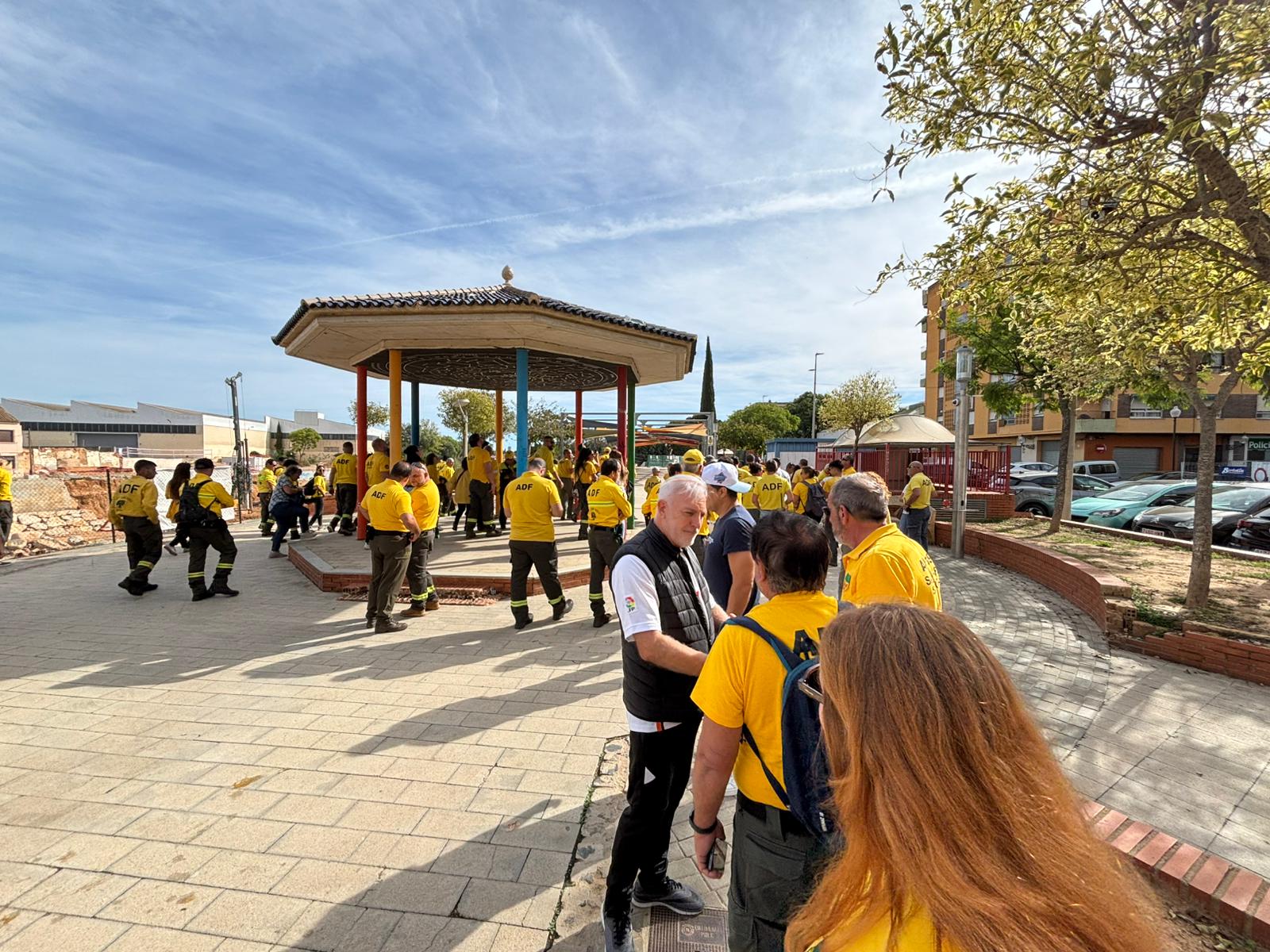 7 voluntaris d'ADF Sant Cugat han participat en un homenatge a Picanya amb diferents ADF d'arreu, en el primer any del temporal DANA. FOTO: ADF
