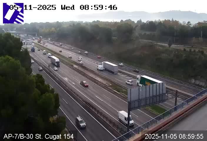 L'AP-7 i la B-30 en el seu pas per Sant Cugat FOTO: Trànsit