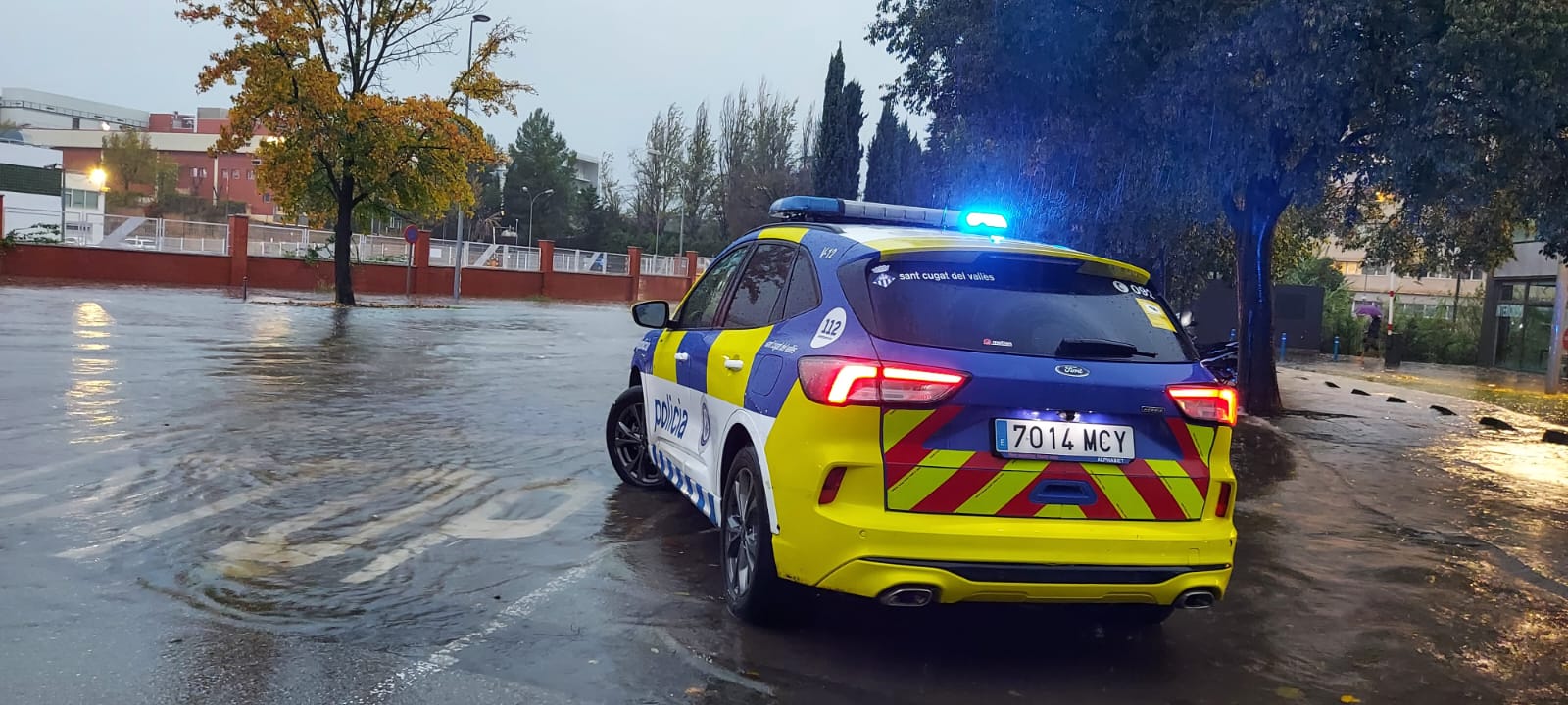 Aigua acumulada a la rambla del Torrent del Xandri. FOTO: TOT Sant Cugat