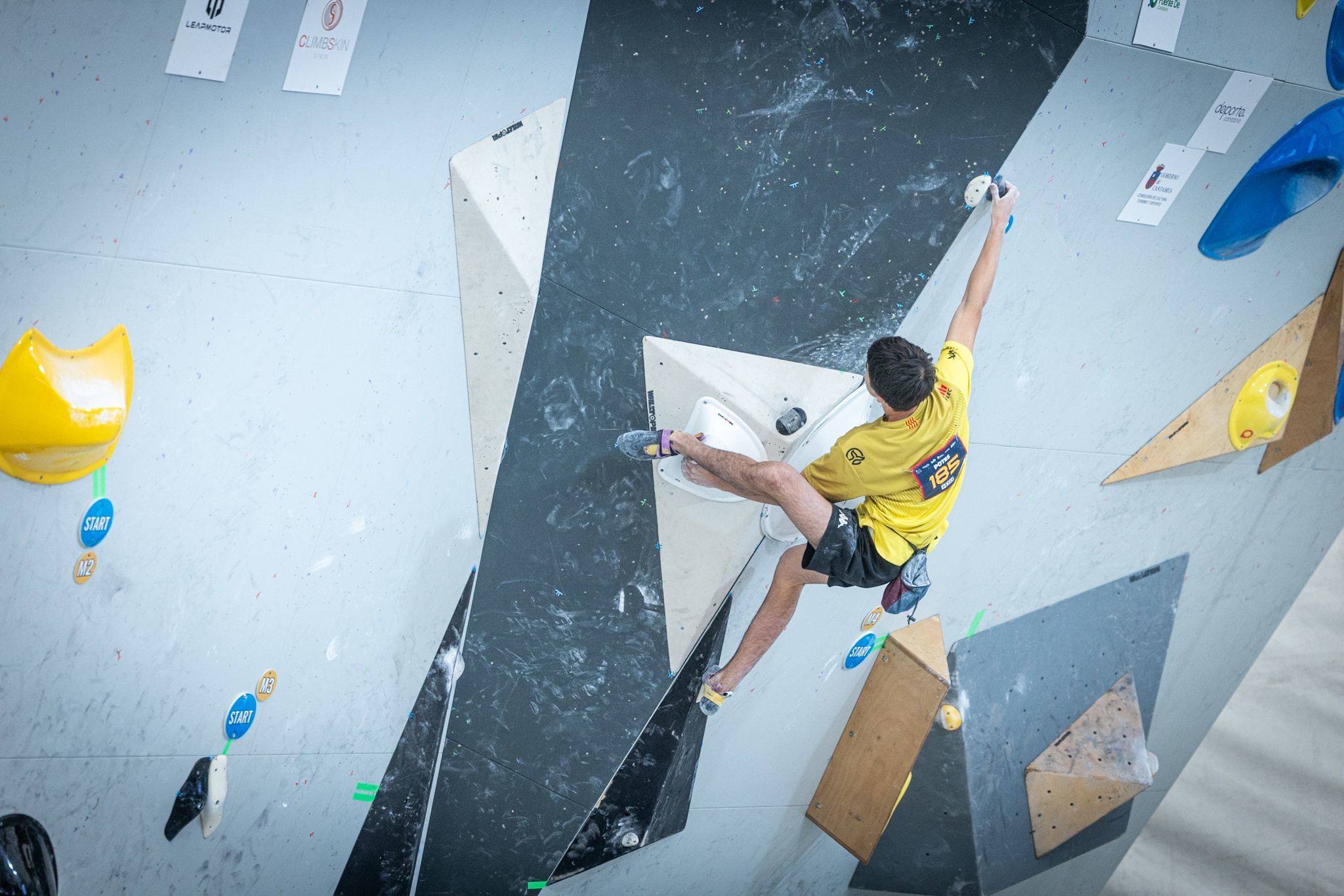 Biel Serra, en la 3a prova de la Copa d'Espanya de bloc. FOTO: Cedida