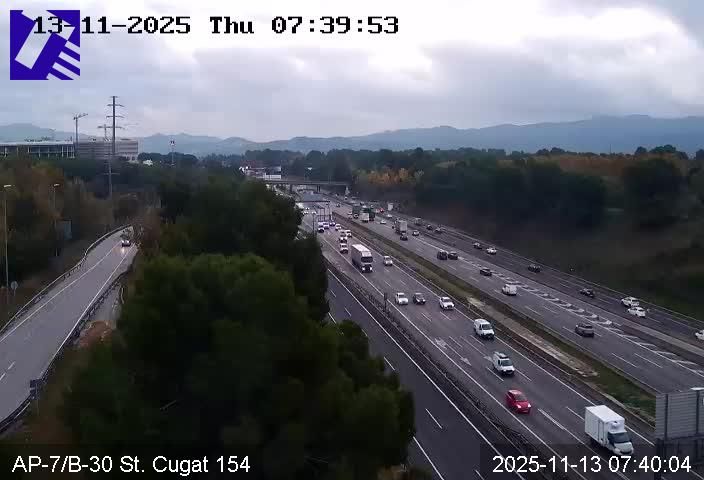 L'AP-7 en el seu pas per Sant Cugat aquest dijous, 13 de novembre FOTO: Trànsit