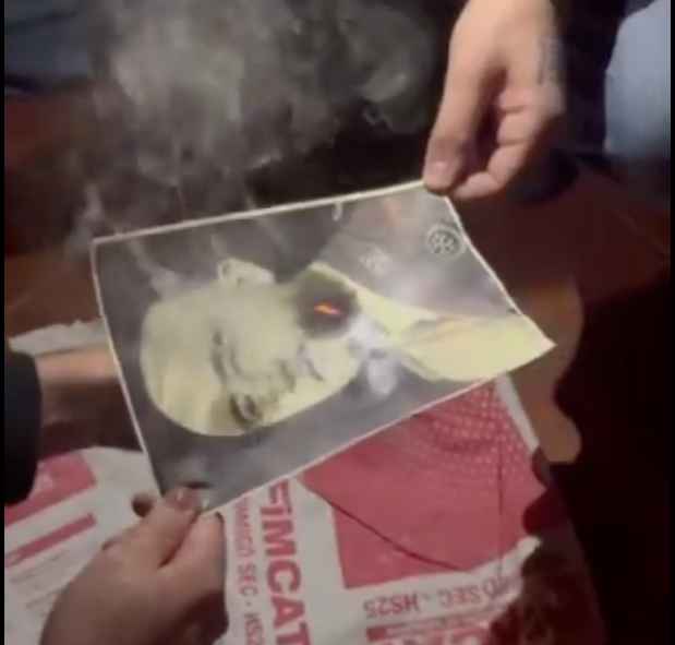 Fotografia de Francisco Franco cremada. FOTO: @arranstcugat