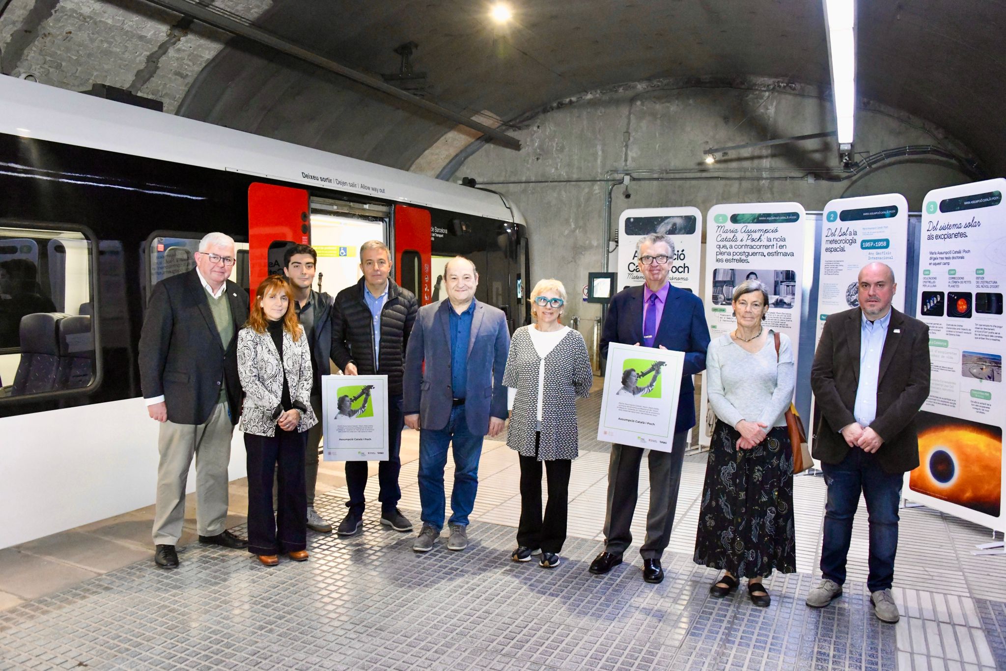 Bateig del tren amb el nom d’Assumpció Català i Poch. FOTO: FGC