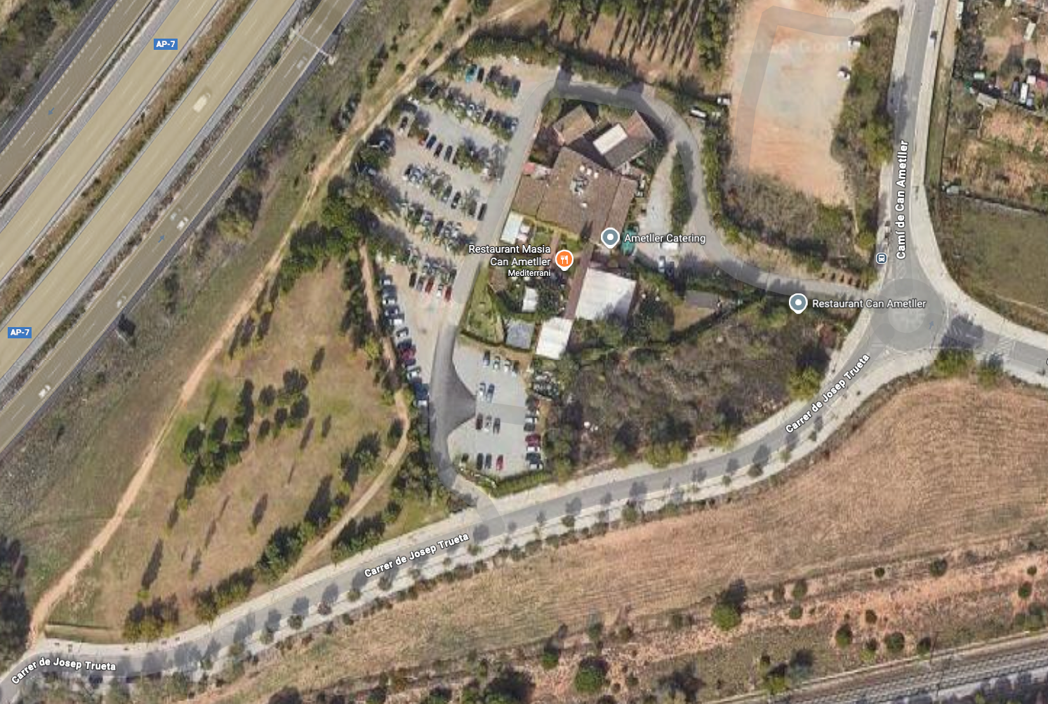 La masia de Ca n'Ametller i el seu àmbit FOTO: Google Maps