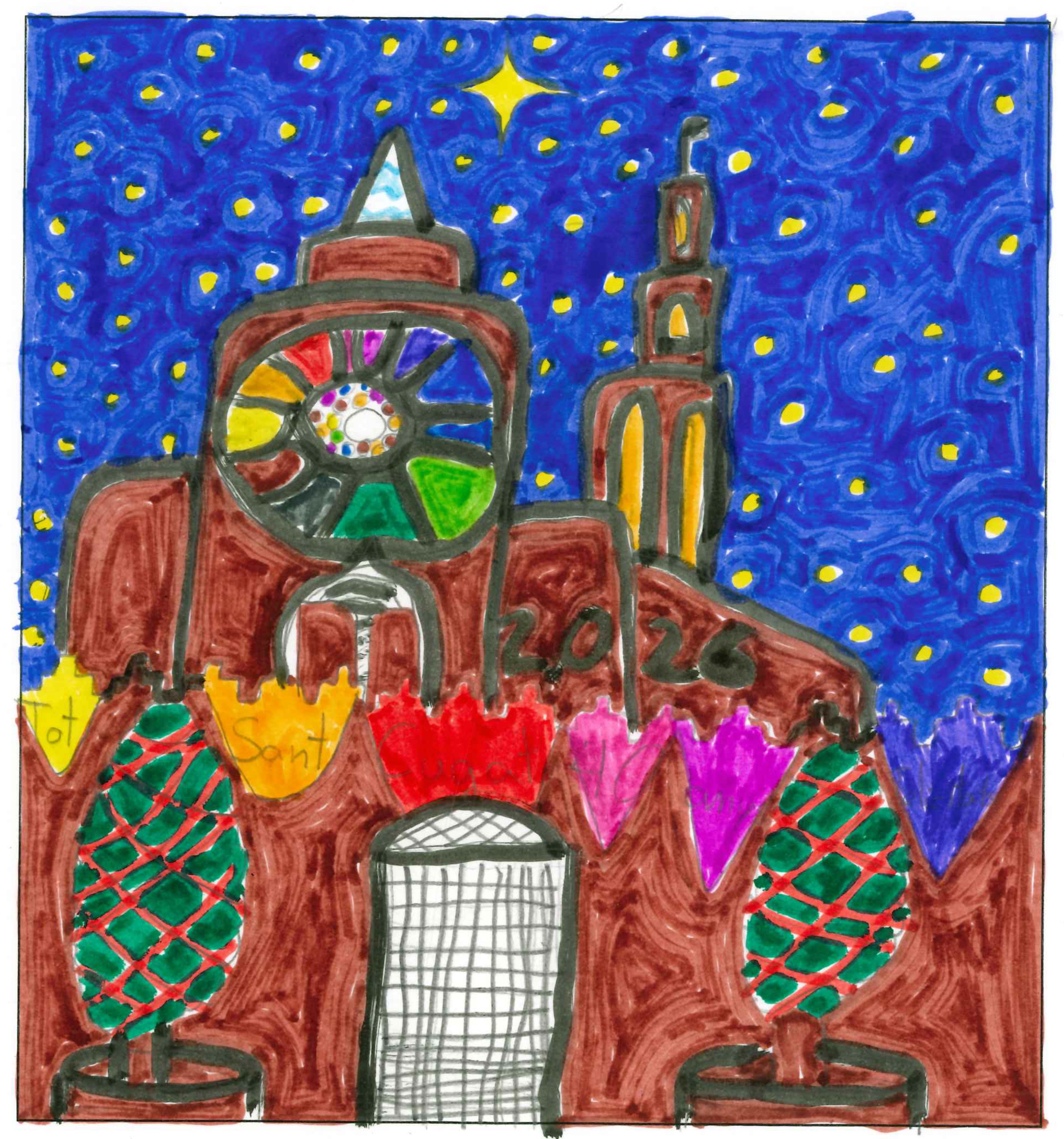 Postal de l'Escola Santa Isabel del concurs del TOT Sant Cugat