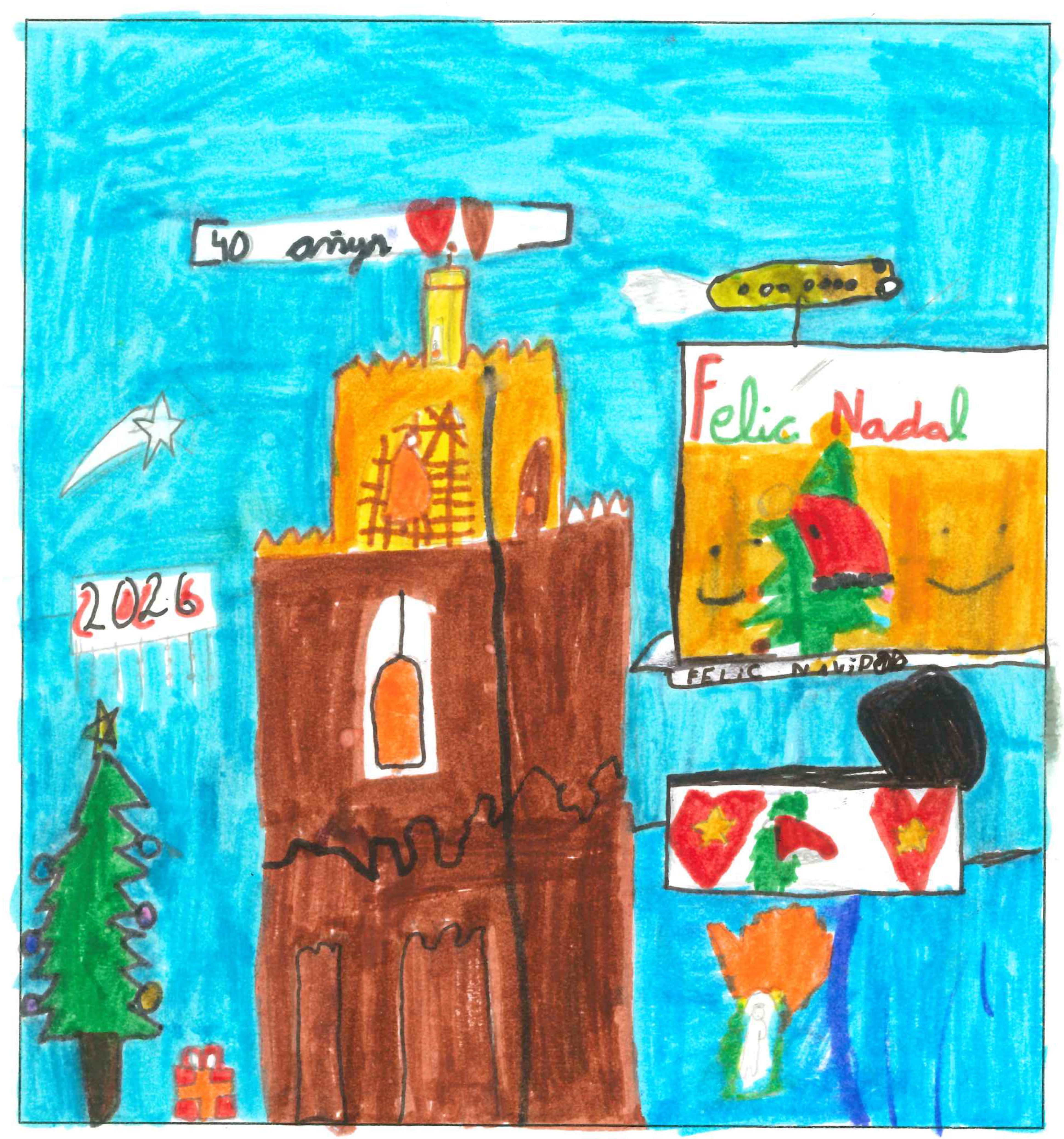 Postal de l'Escola Santa Isabel del concurs del TOT Sant Cugat