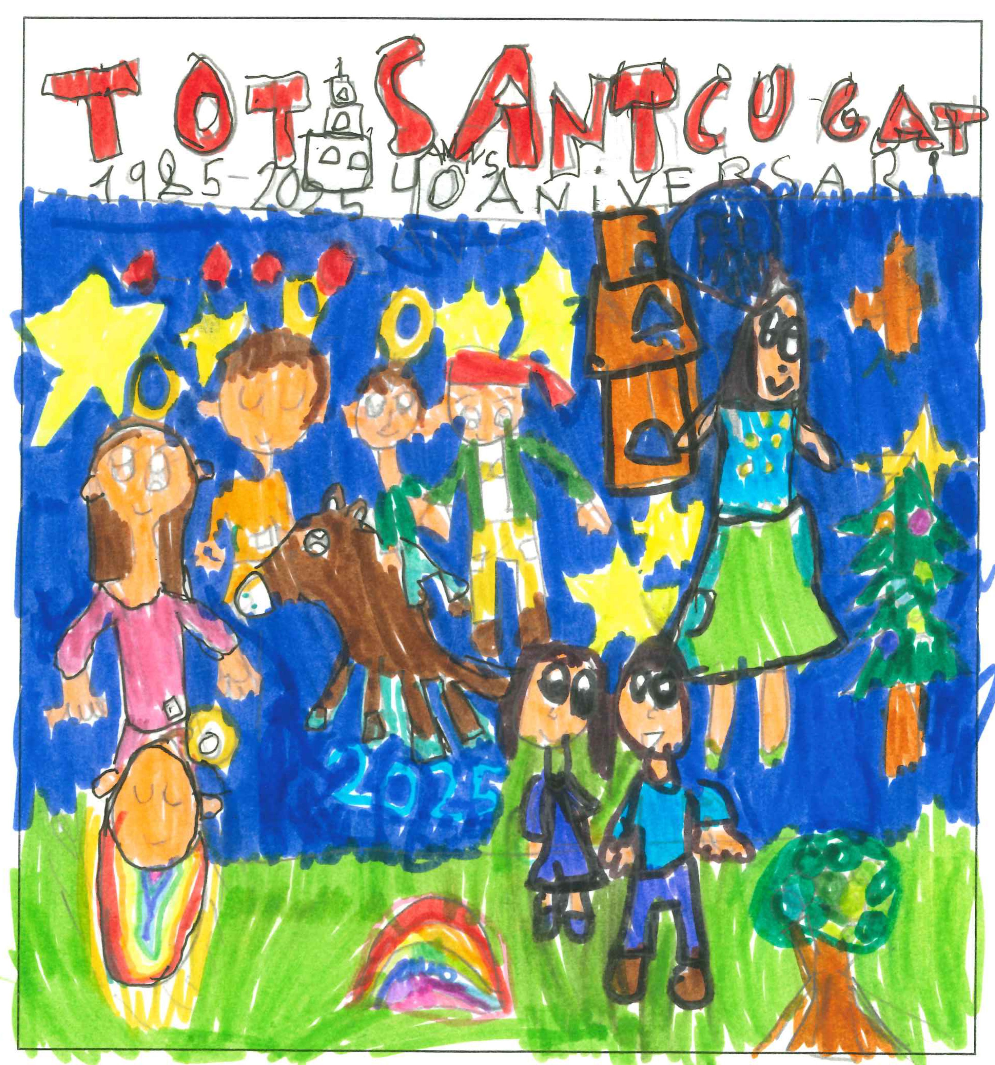 Postal de l'Escola Santa Isabel del concurs del TOT Sant Cugat