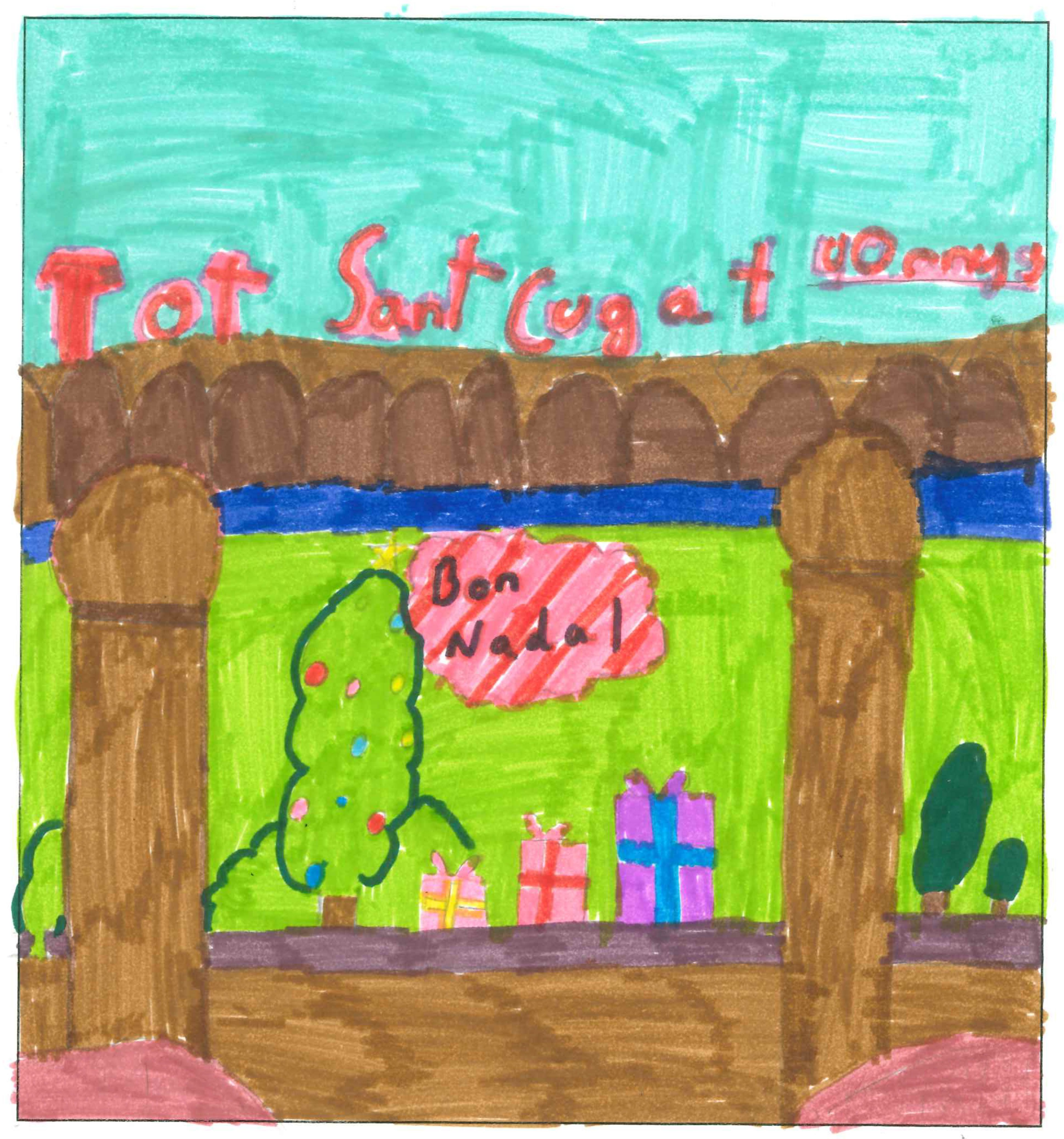 Postal de l'Escola Santa Isabel del concurs del TOT Sant Cugat