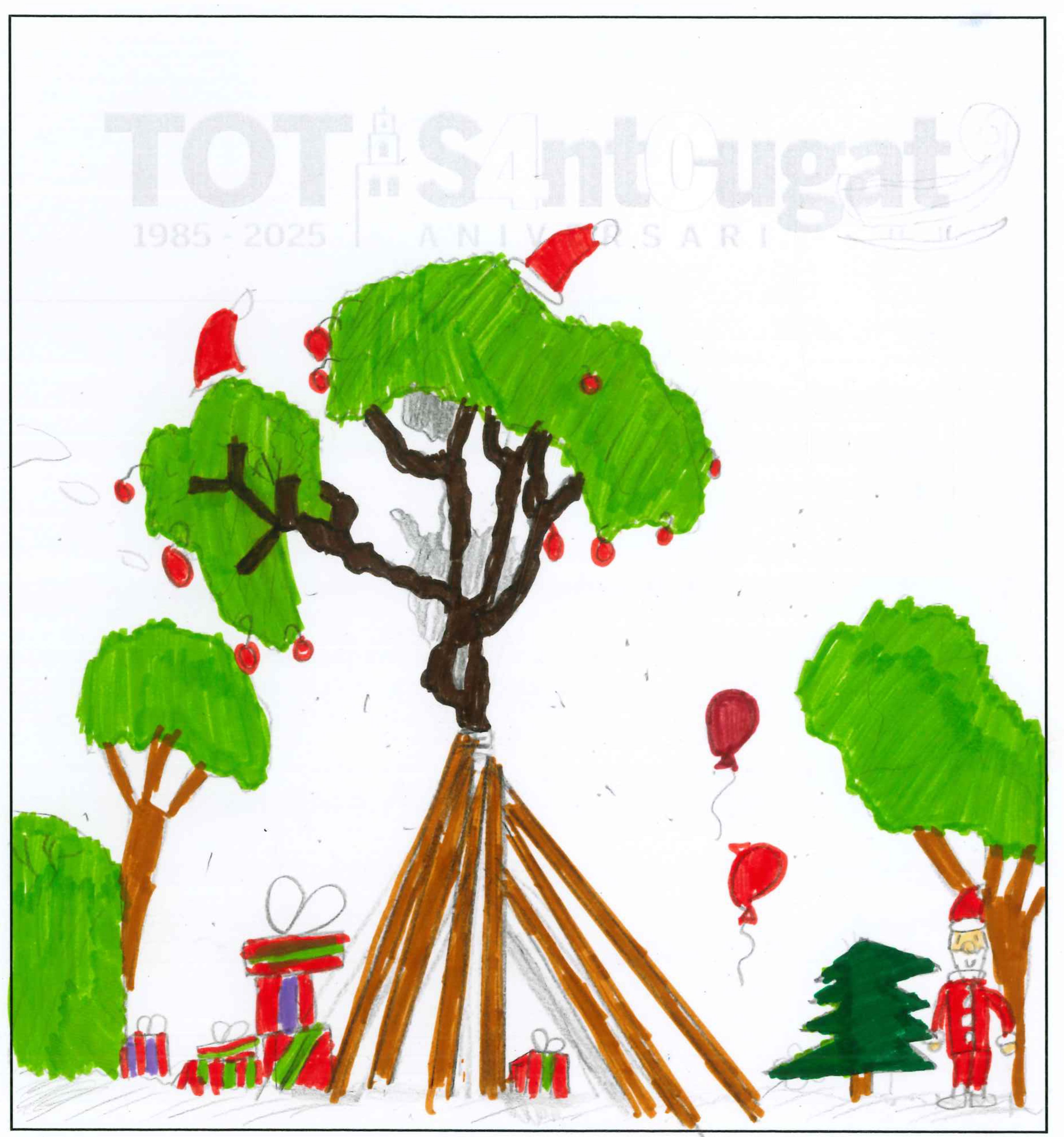 Postal de l'Escola Pureza de María Sant Cugat del concurs del TOT Sant Cugat