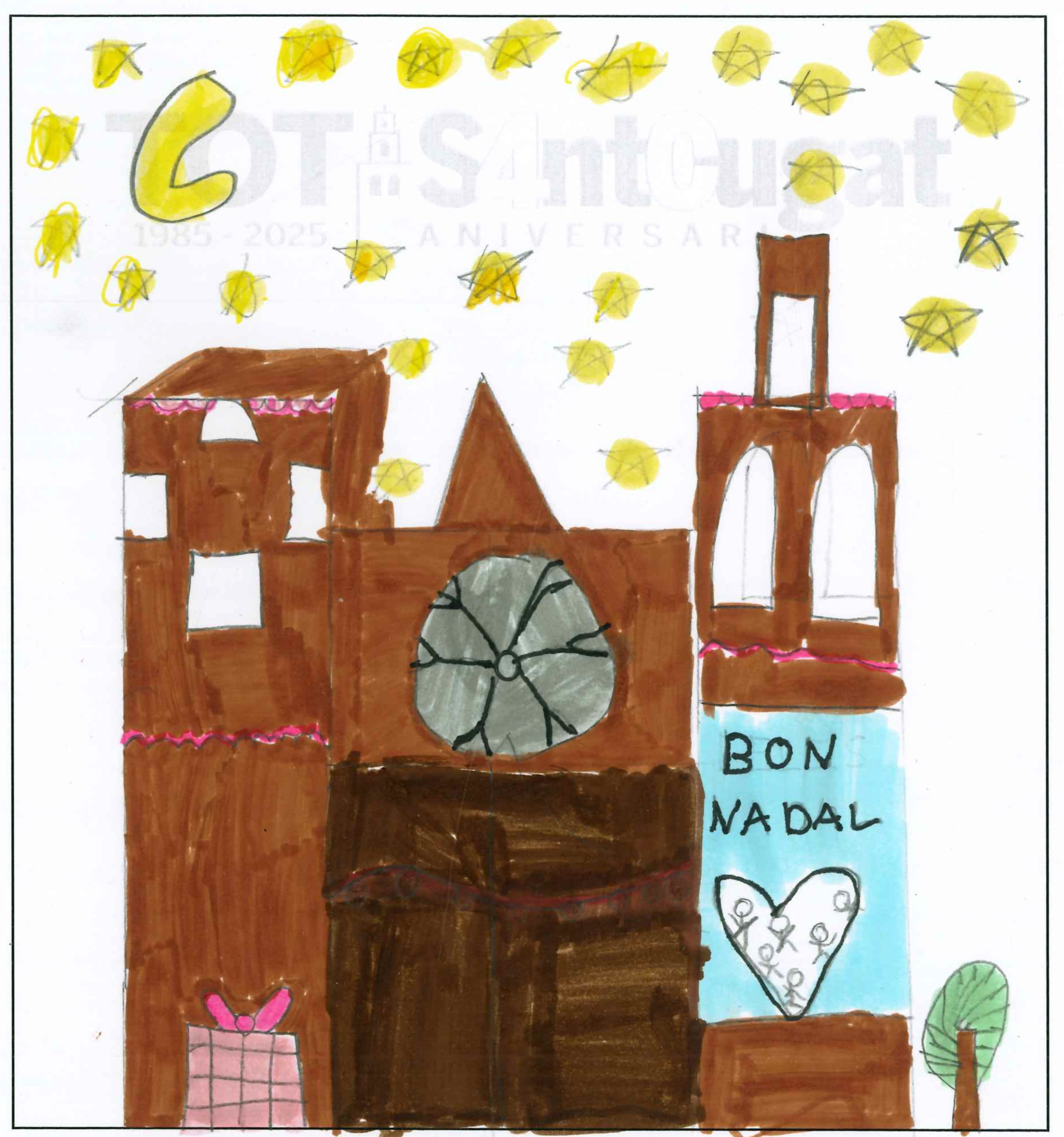 Postal de l'Escola Pureza de María Sant Cugat del concurs del TOT Sant Cugat