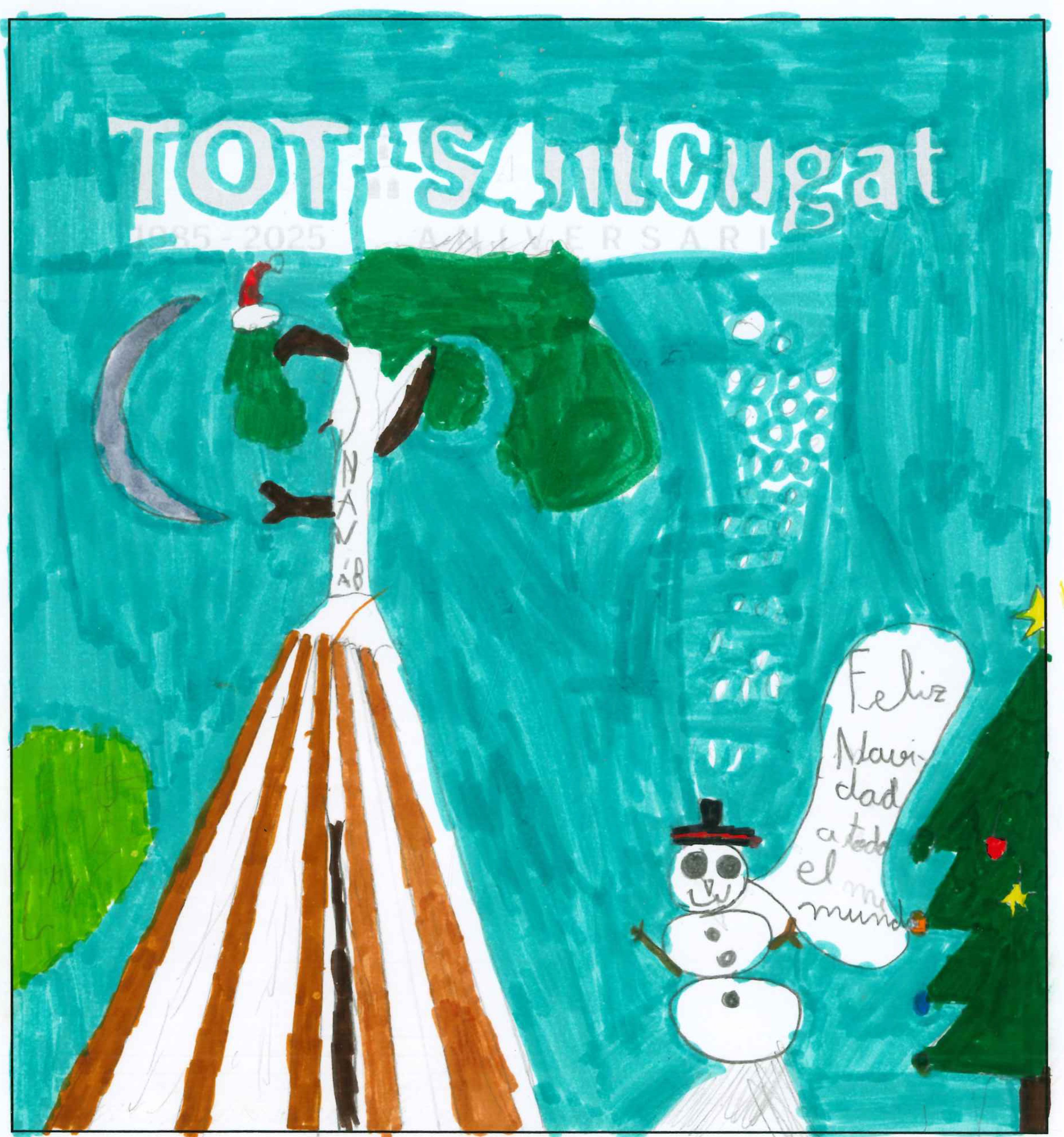 Postal de l'Escola Pureza de María Sant Cugat del concurs del TOT Sant Cugat