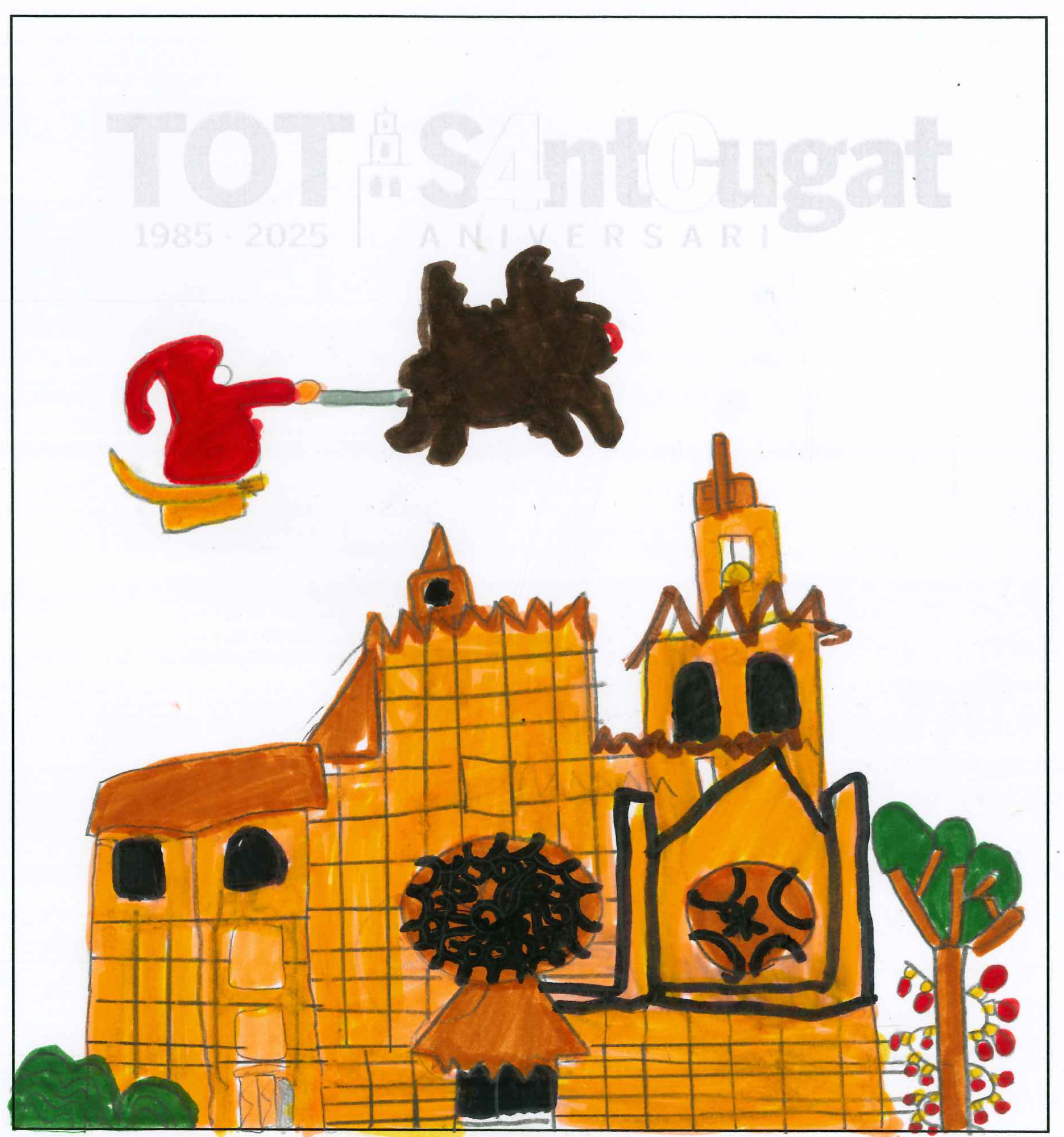 Postal de l'Escola Pureza de María Sant Cugat del concurs del TOT Sant Cugat