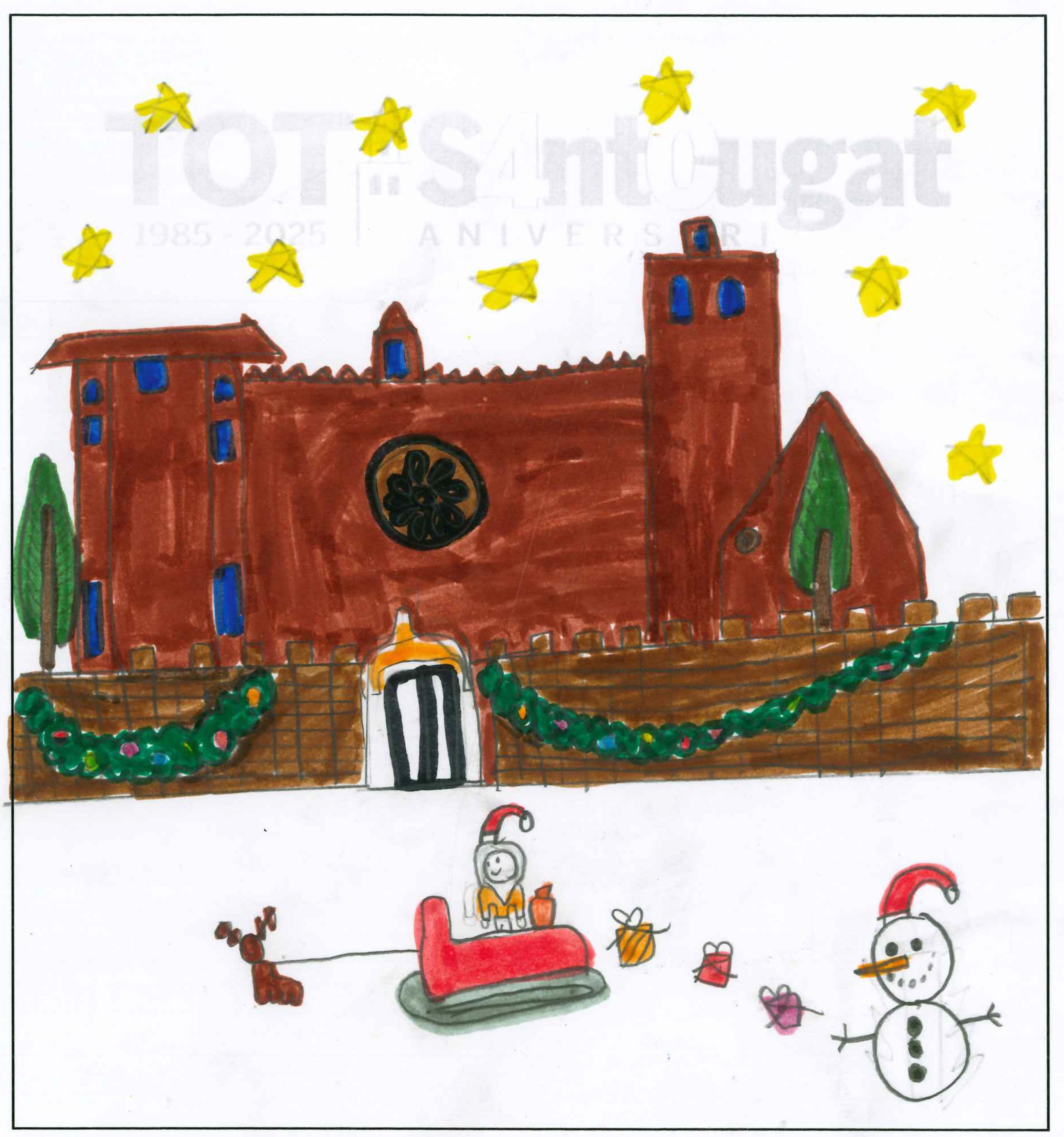 Postal de l'Escola Pureza de María Sant Cugat del concurs del TOT Sant Cugat