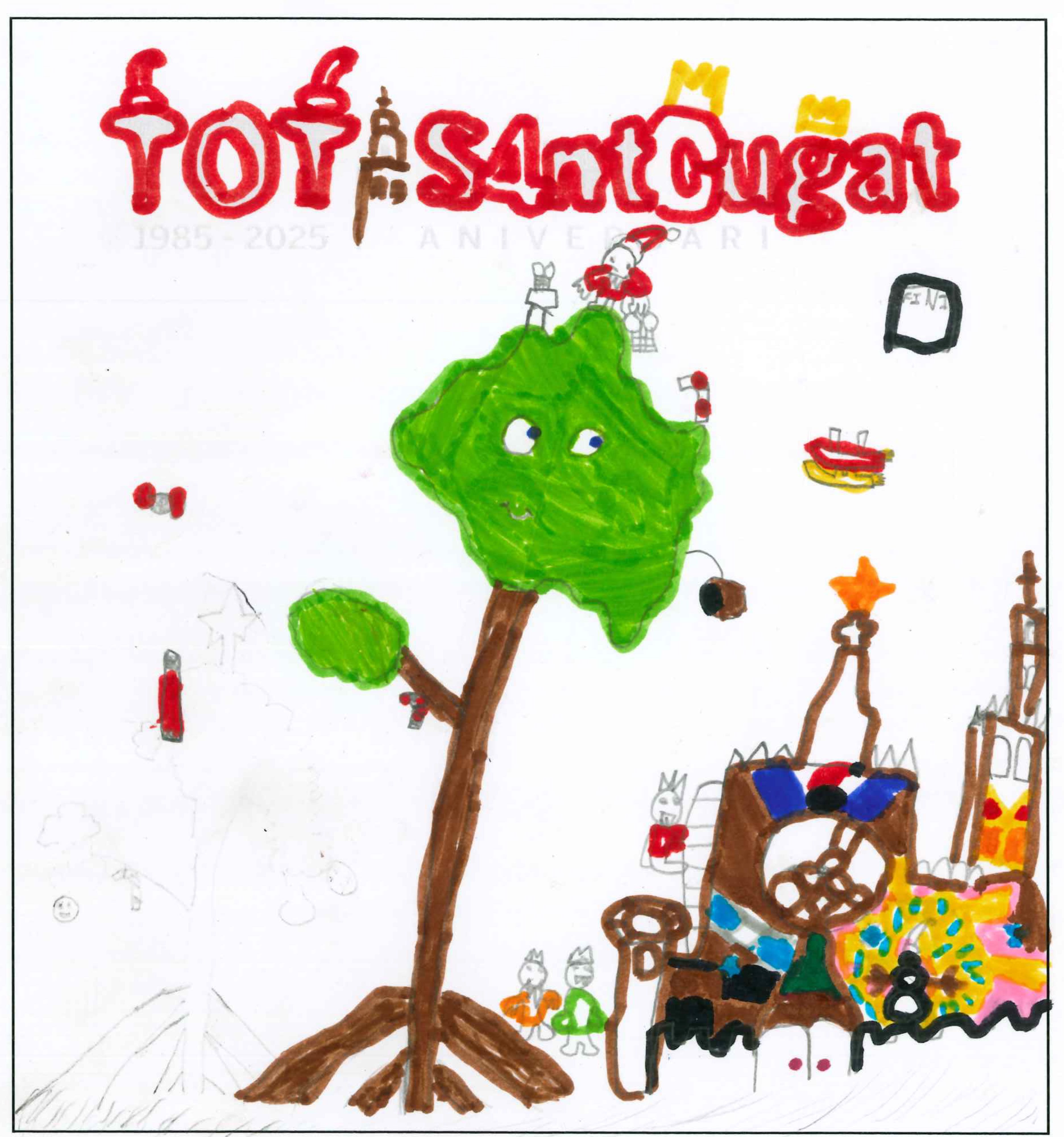 Postal de l'Escola Pureza de María Sant Cugat del concurs del TOT Sant Cugat