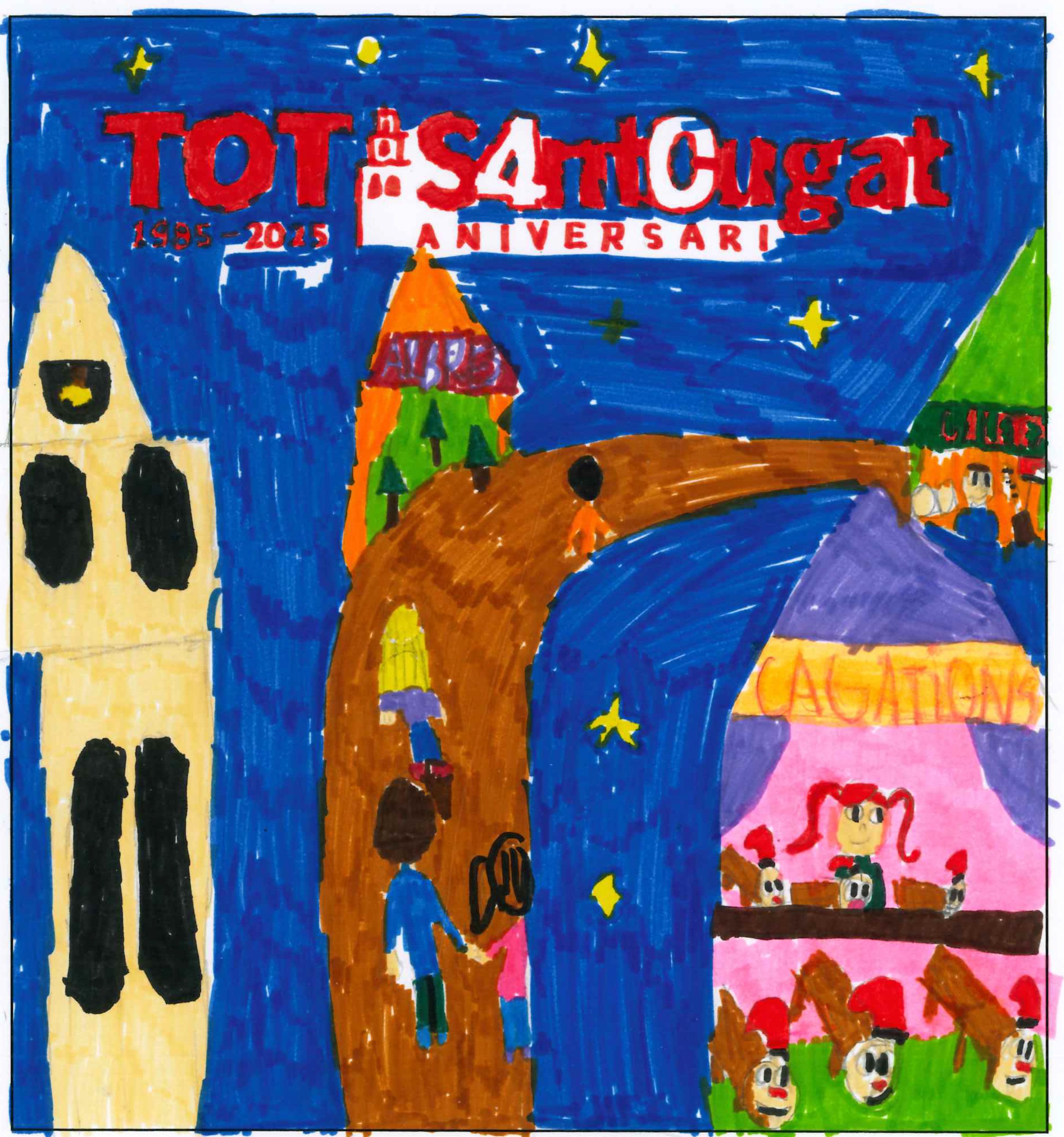 Postal de l'Escola Pureza de María Sant Cugat del concurs del TOT Sant Cugat