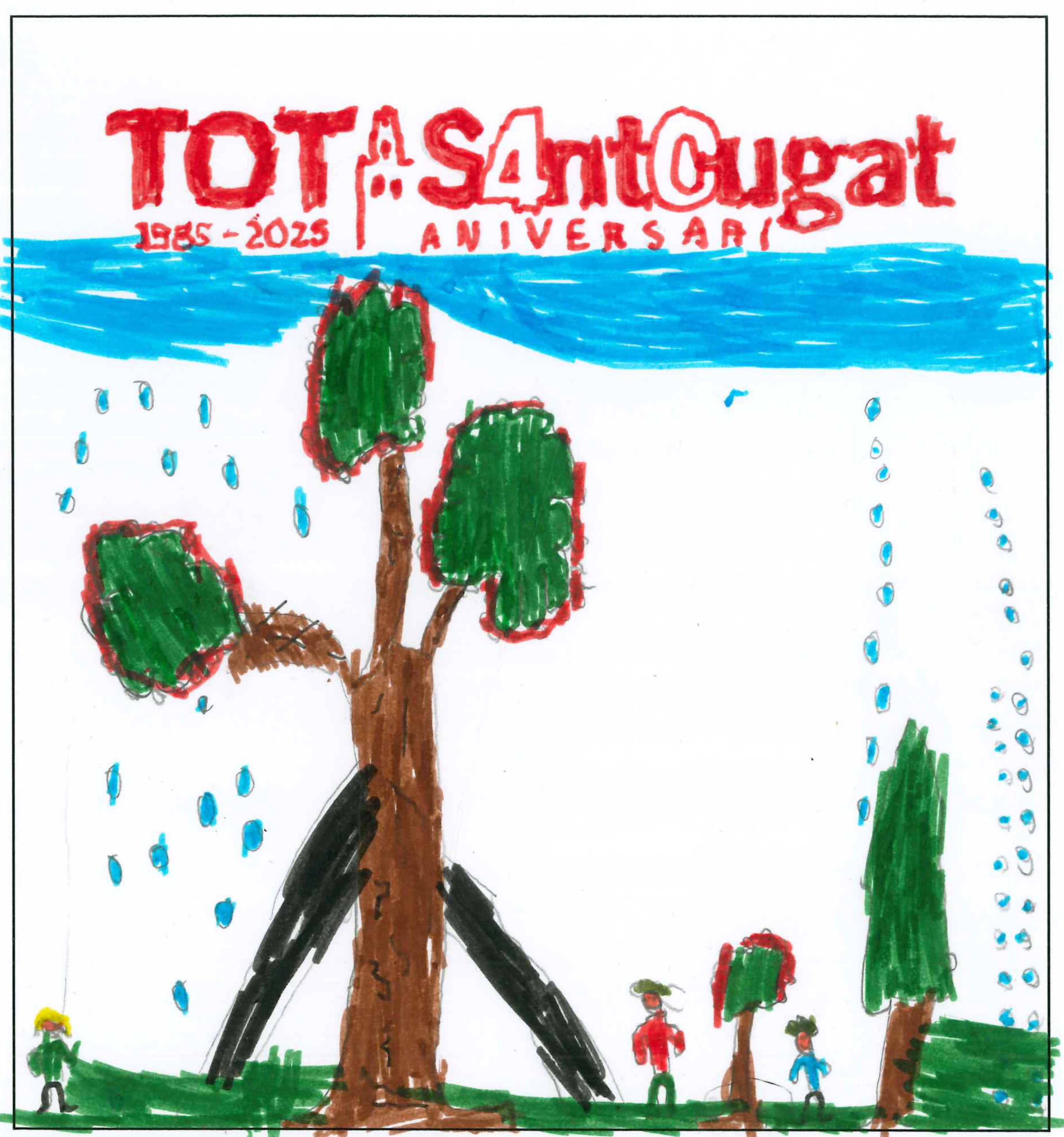 Postal de l'Escola Pureza de María Sant Cugat del concurs del TOT Sant Cugat