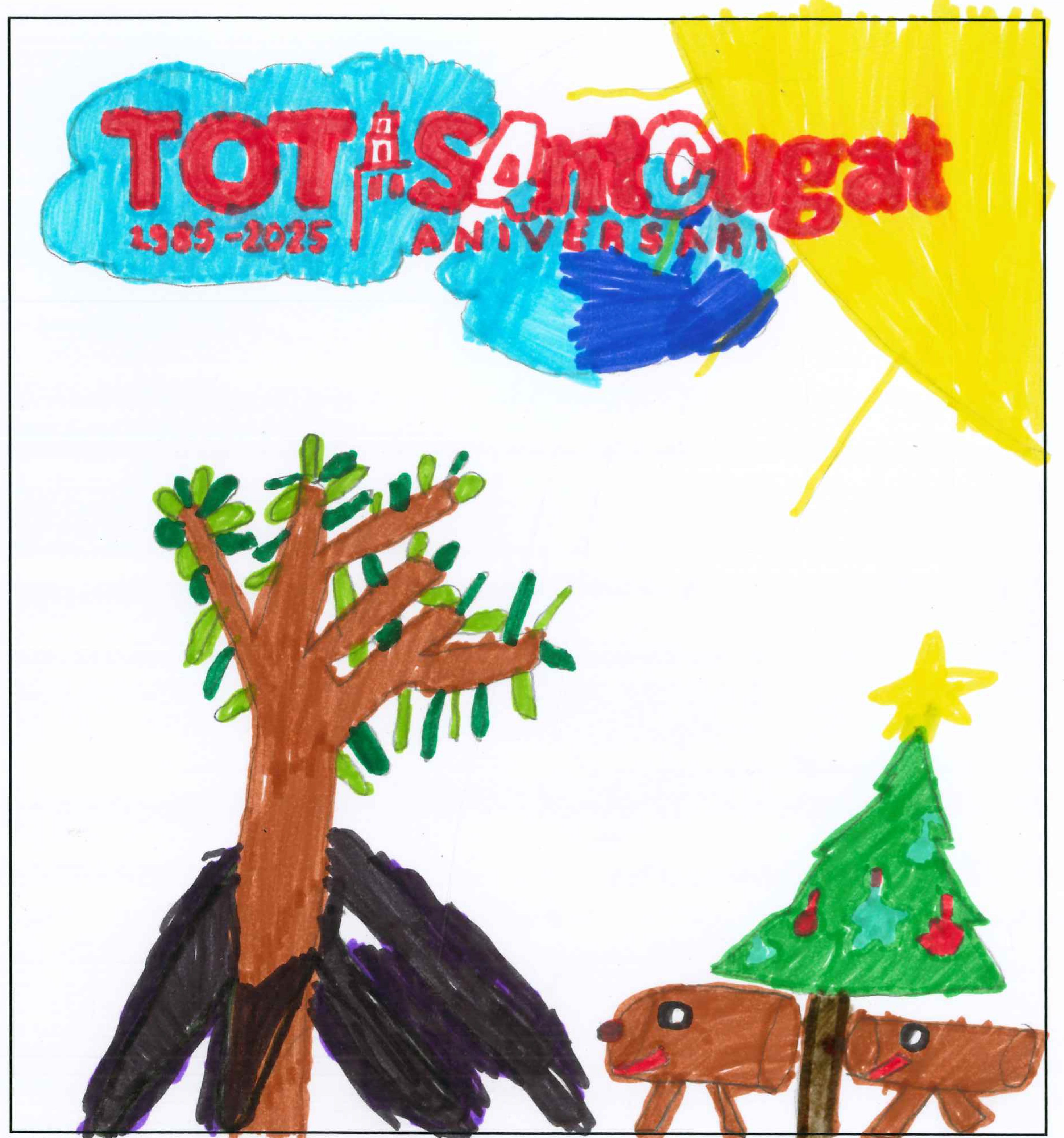 Postal de l'Escola Pureza de María Sant Cugat del concurs del TOT Sant Cugat