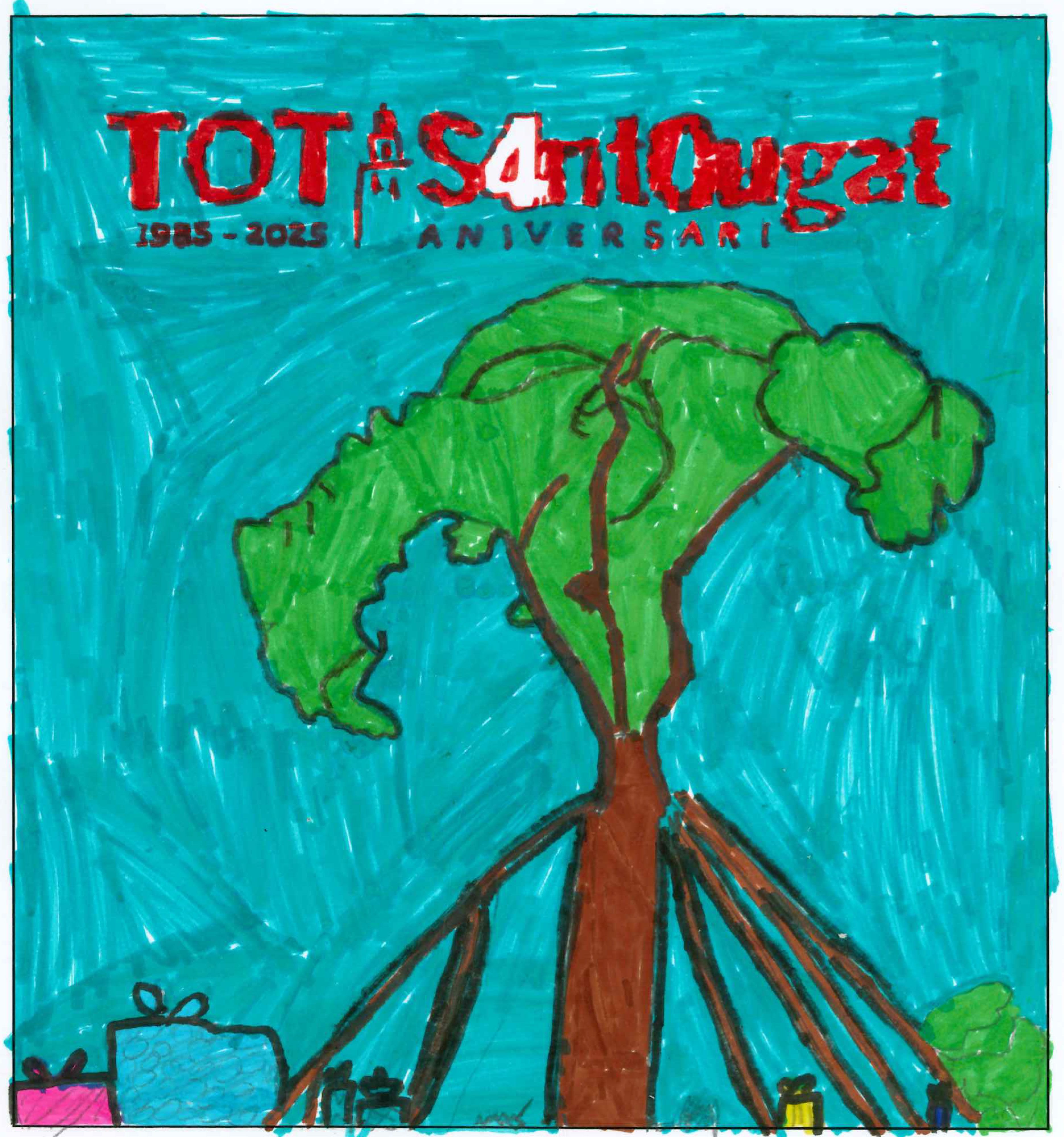 Postal de l'Escola Pureza de María Sant Cugat del concurs del TOT Sant Cugat