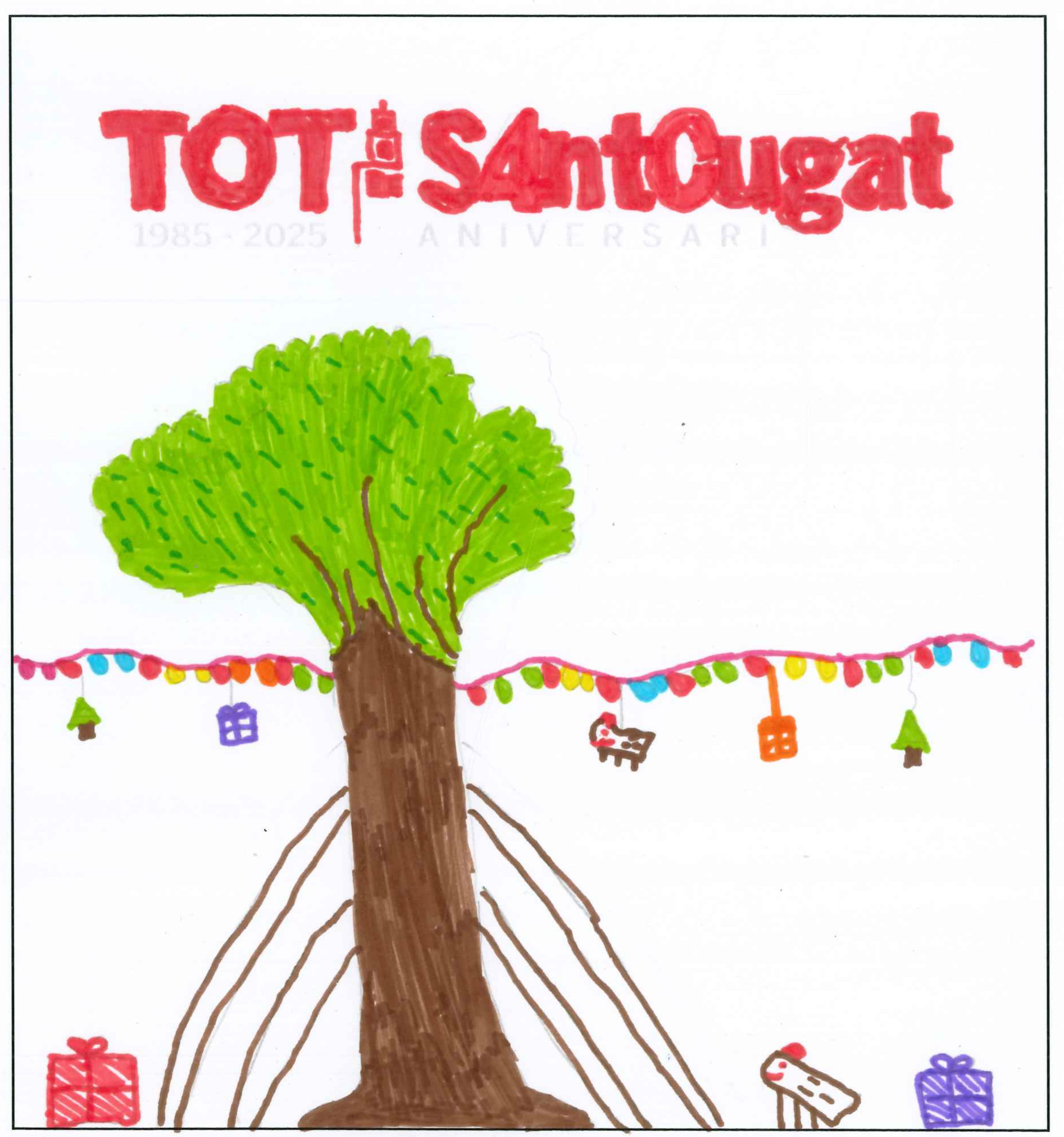 Postal de l'Escola Pureza de María Sant Cugat del concurs del TOT Sant Cugat