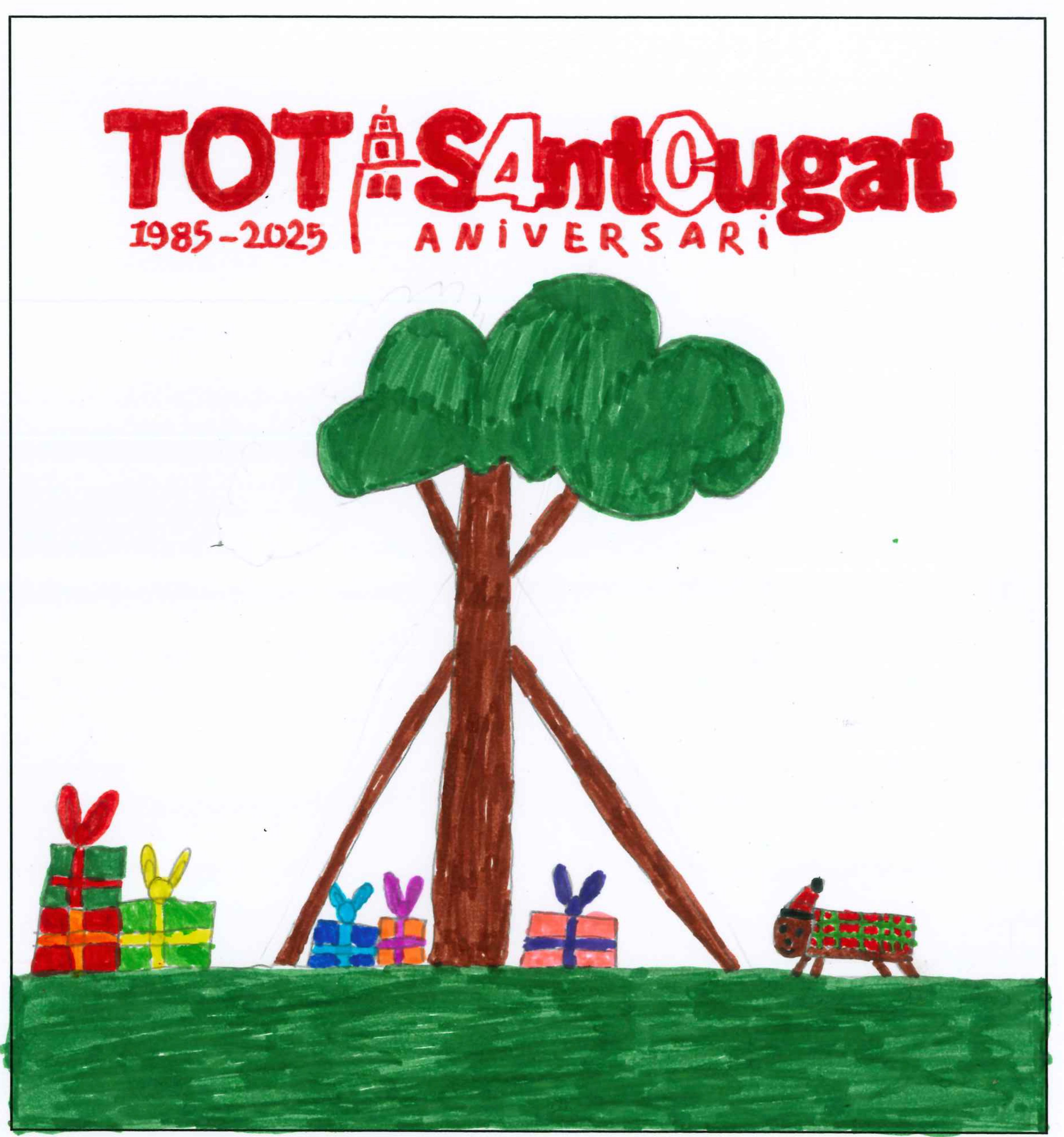 Postal de l'Escola Pureza de María Sant Cugat del concurs del TOT Sant Cugat