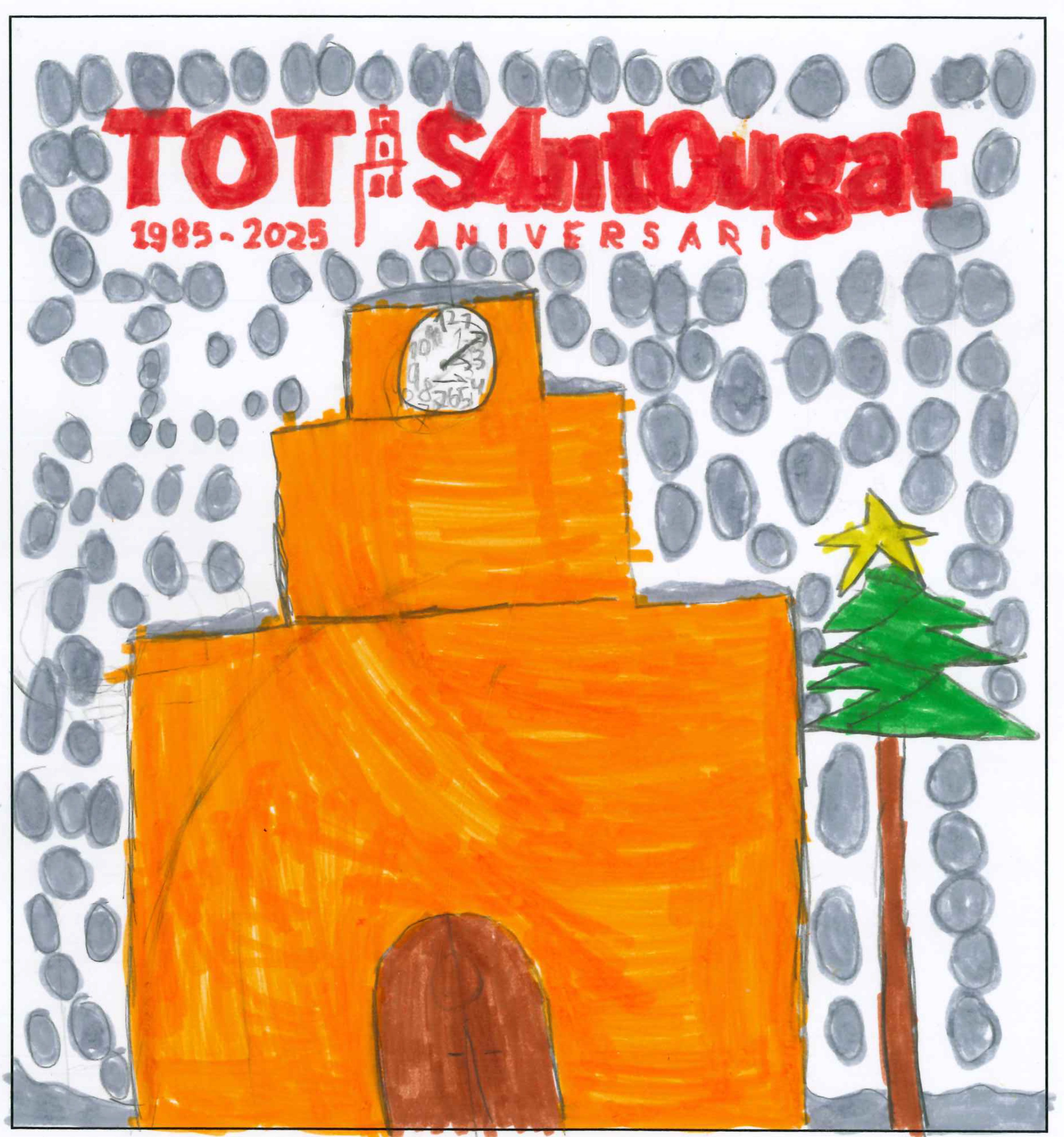 Postal de l'Escola Pureza de María Sant Cugat del concurs del TOT Sant Cugat