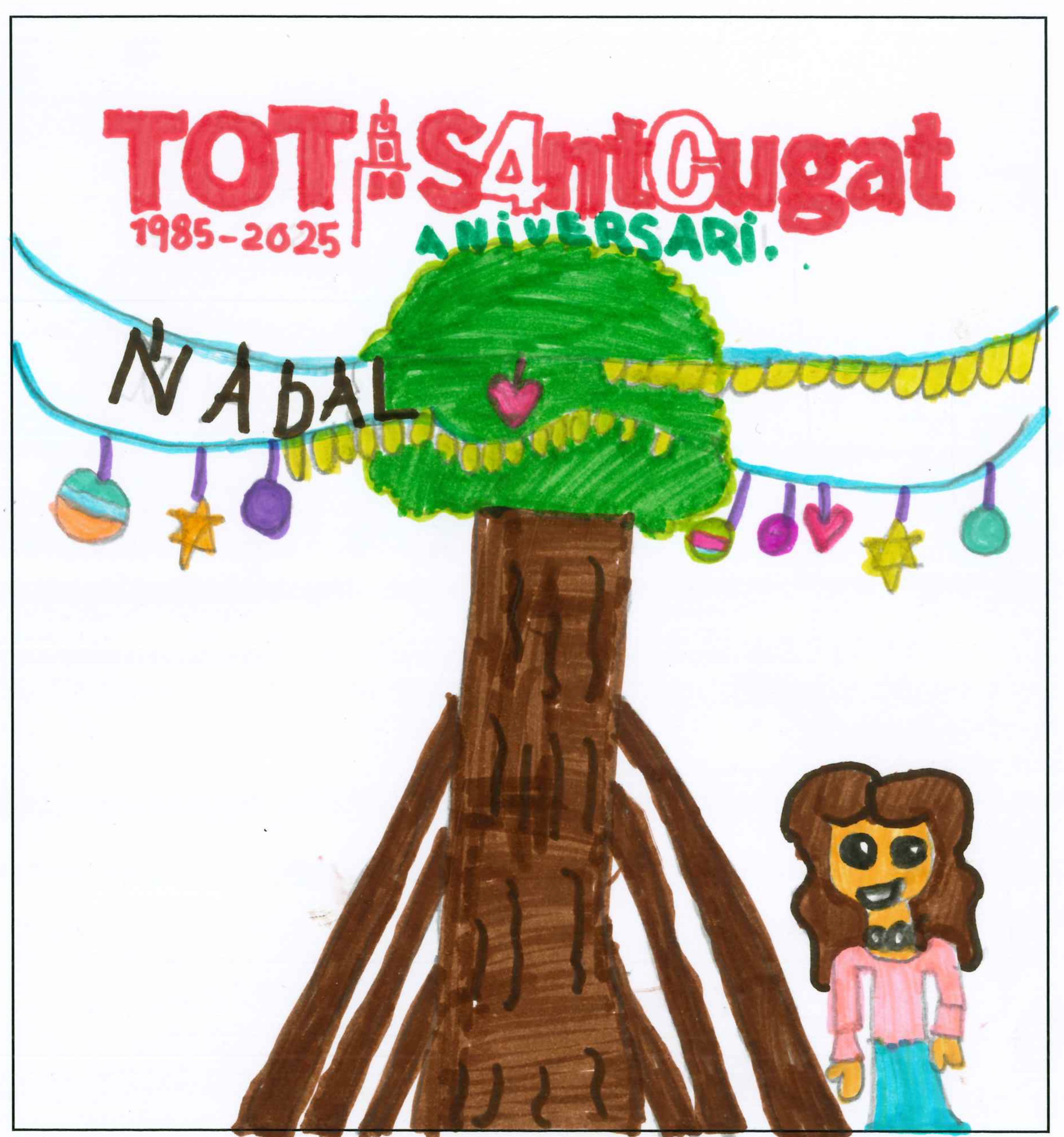 Postal de l'Escola Pureza de María Sant Cugat del concurs del TOT Sant Cugat