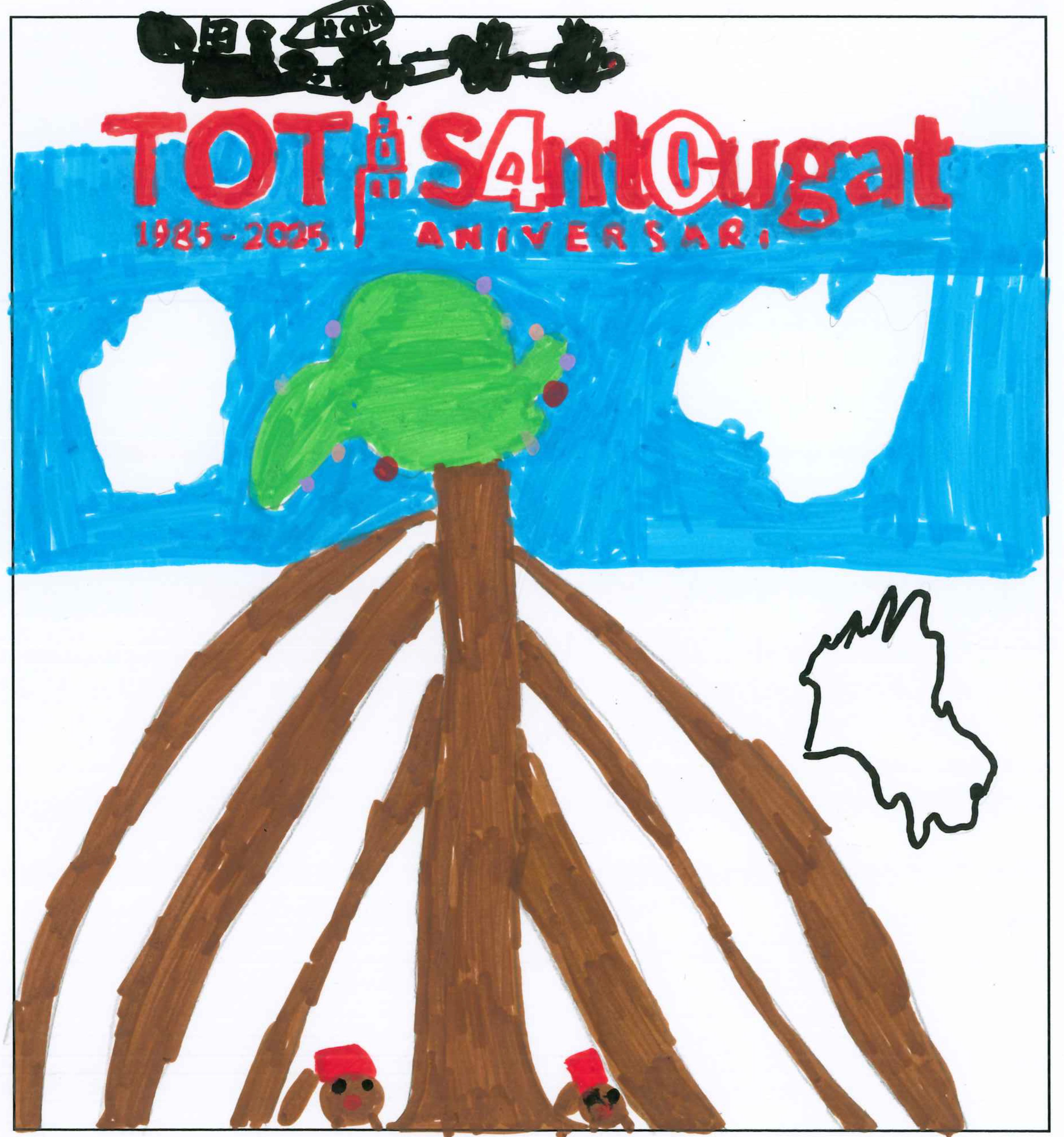 Postal de l'Escola Pureza de María Sant Cugat del concurs del TOT Sant Cugat