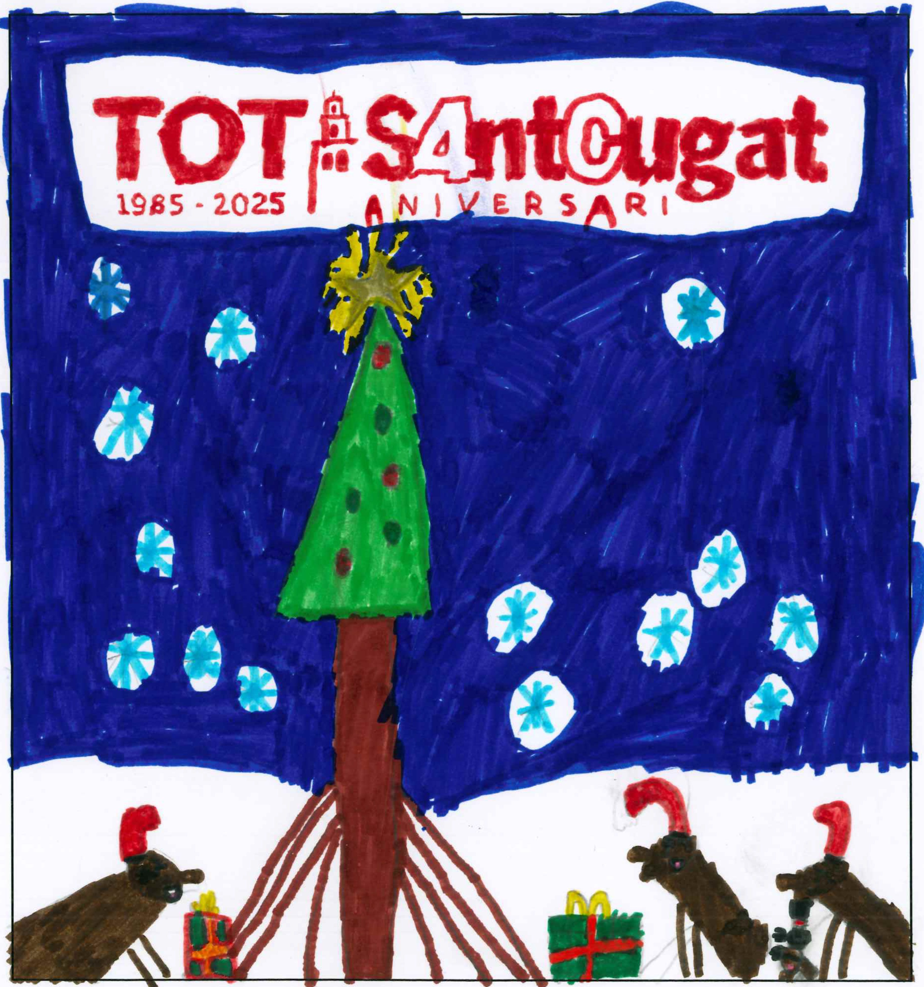 Postal de l'Escola Pureza de María Sant Cugat del concurs del TOT Sant Cugat