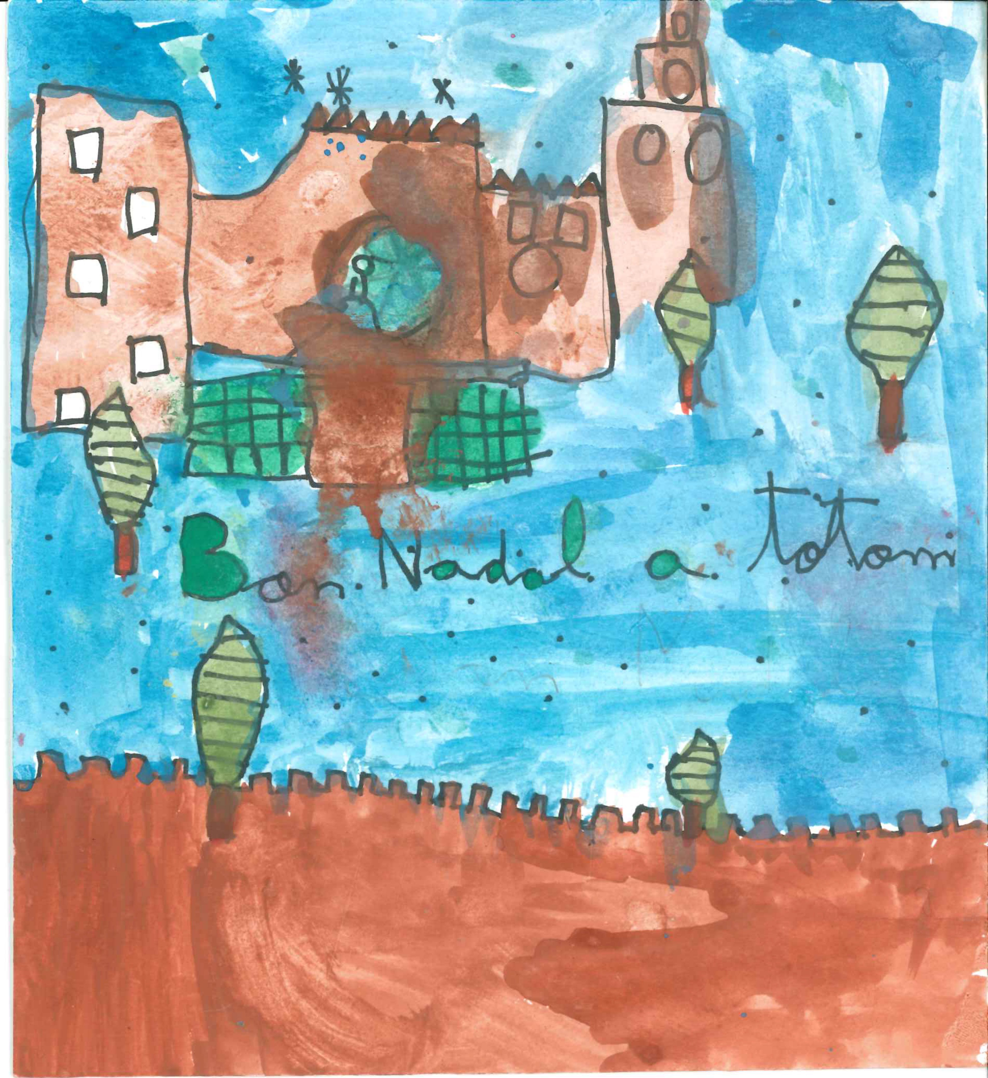 Postal de l'Escola Thau Sant Cugat del concurs del TOT Sant Cugat