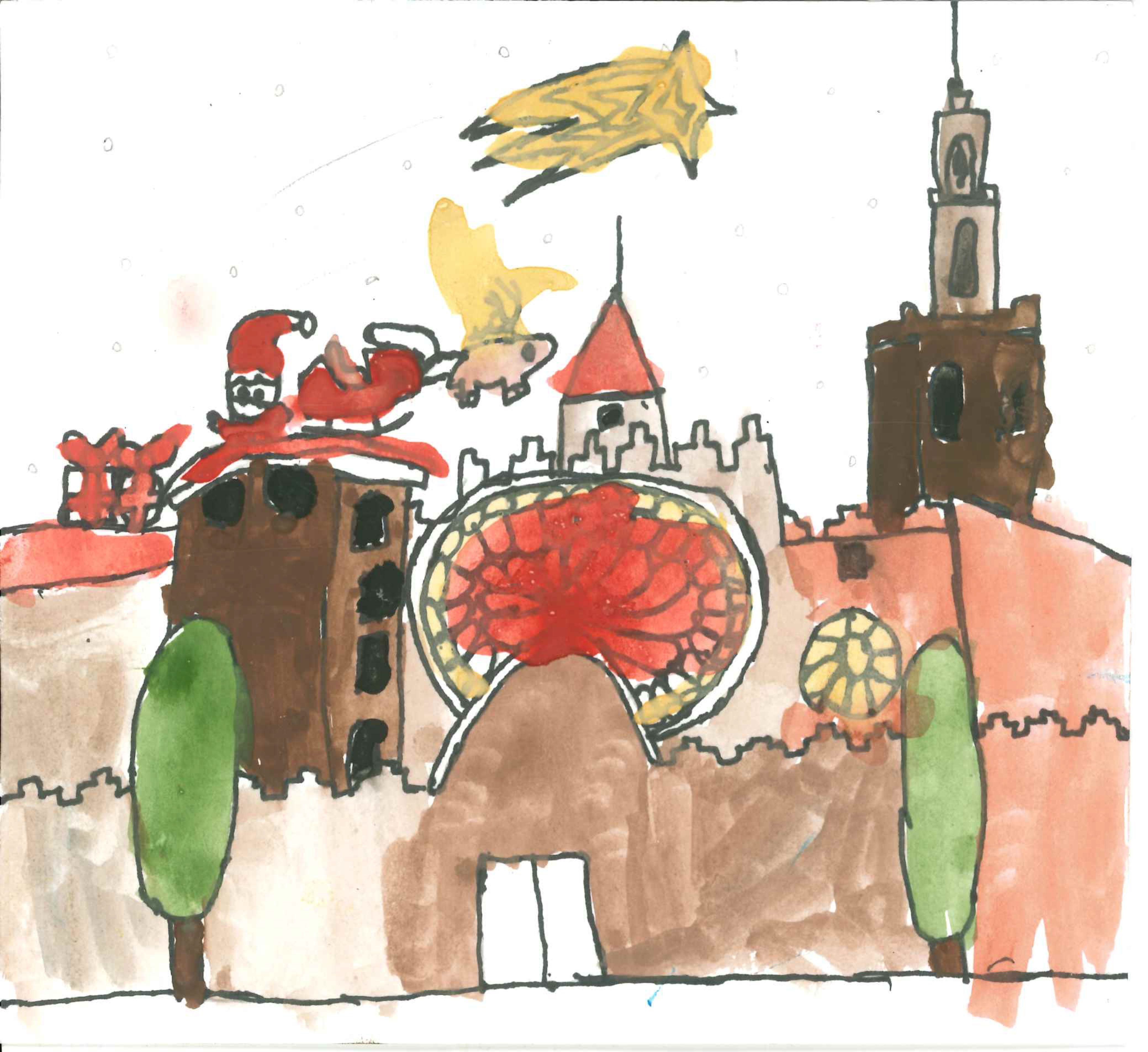 Postal de l'Escola Thau Sant Cugat del concurs del TOT Sant Cugat