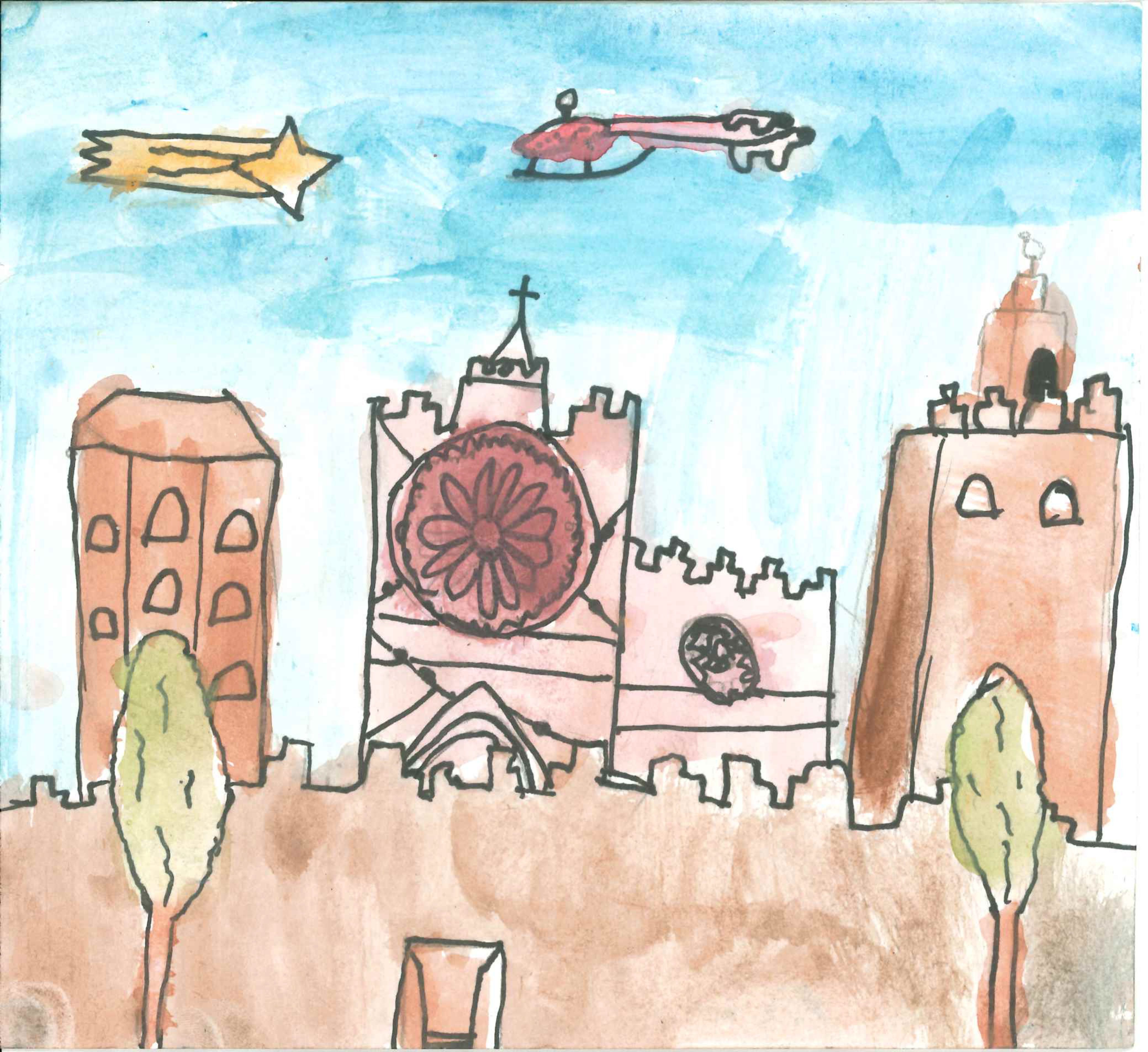 Postal de l'Escola Thau Sant Cugat del concurs del TOT Sant Cugat