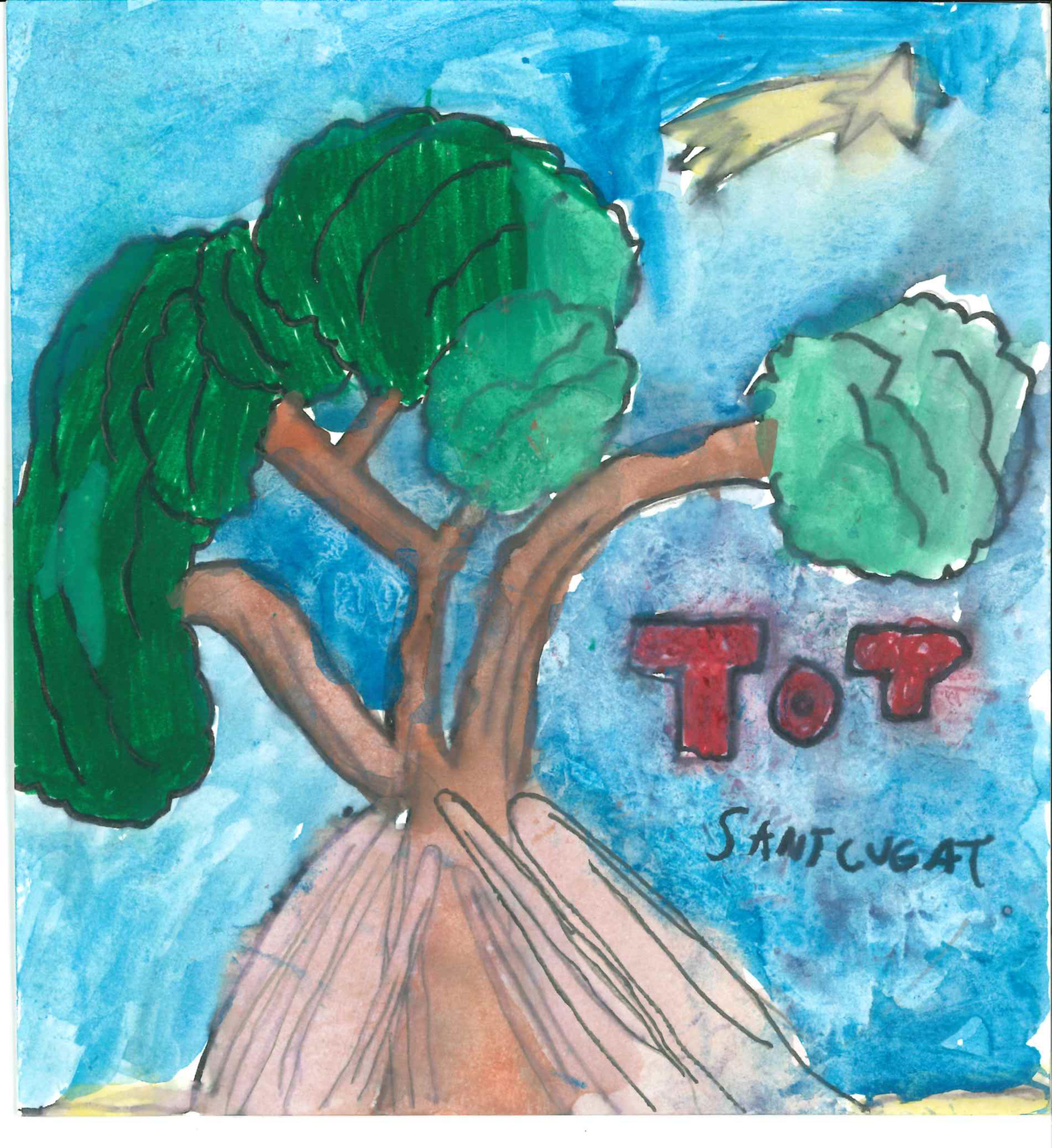 Postal de l'Escola Thau Sant Cugat del concurs del TOT Sant Cugat