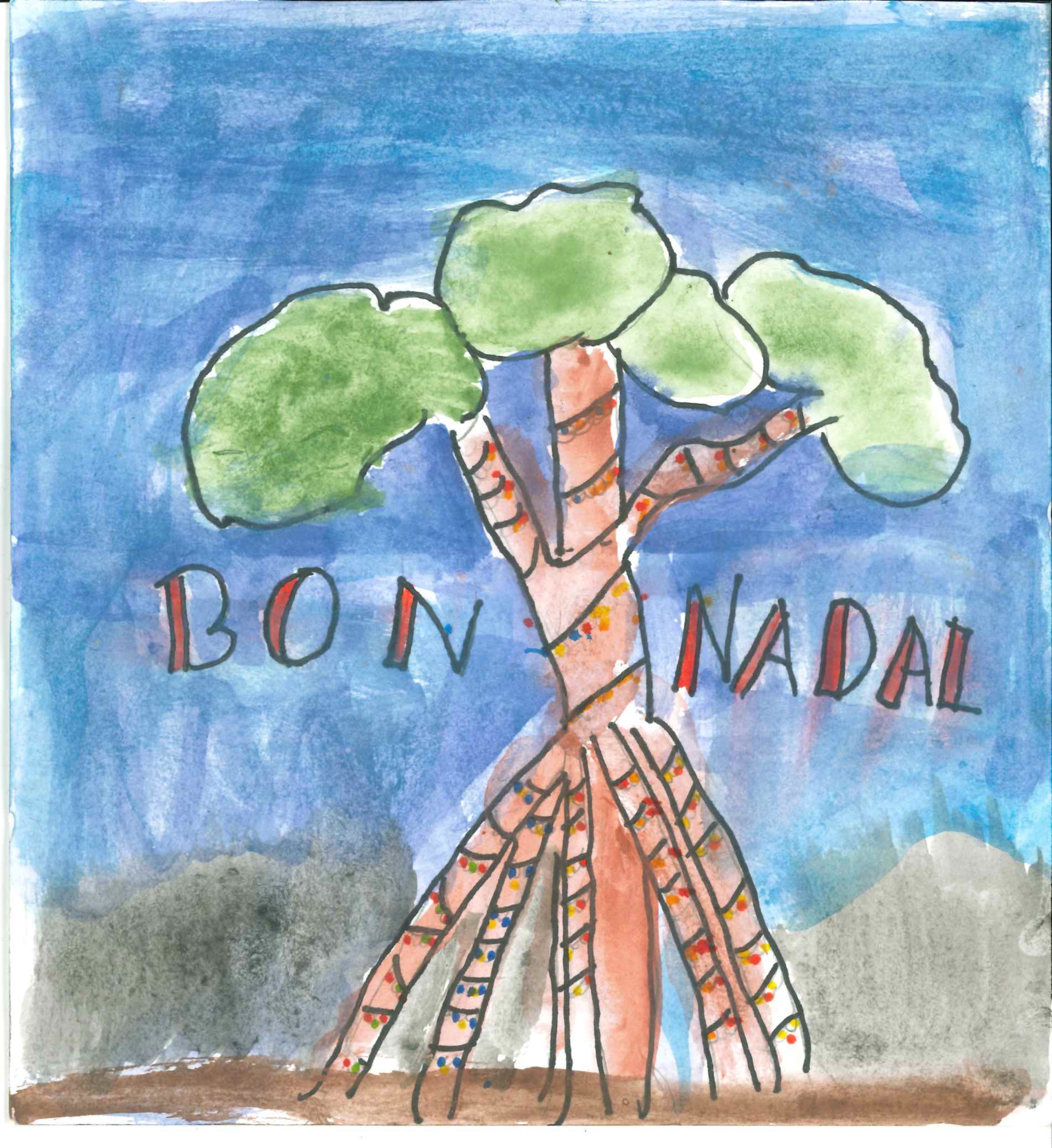 Postal de l'Escola Thau Sant Cugat del concurs del TOT Sant Cugat