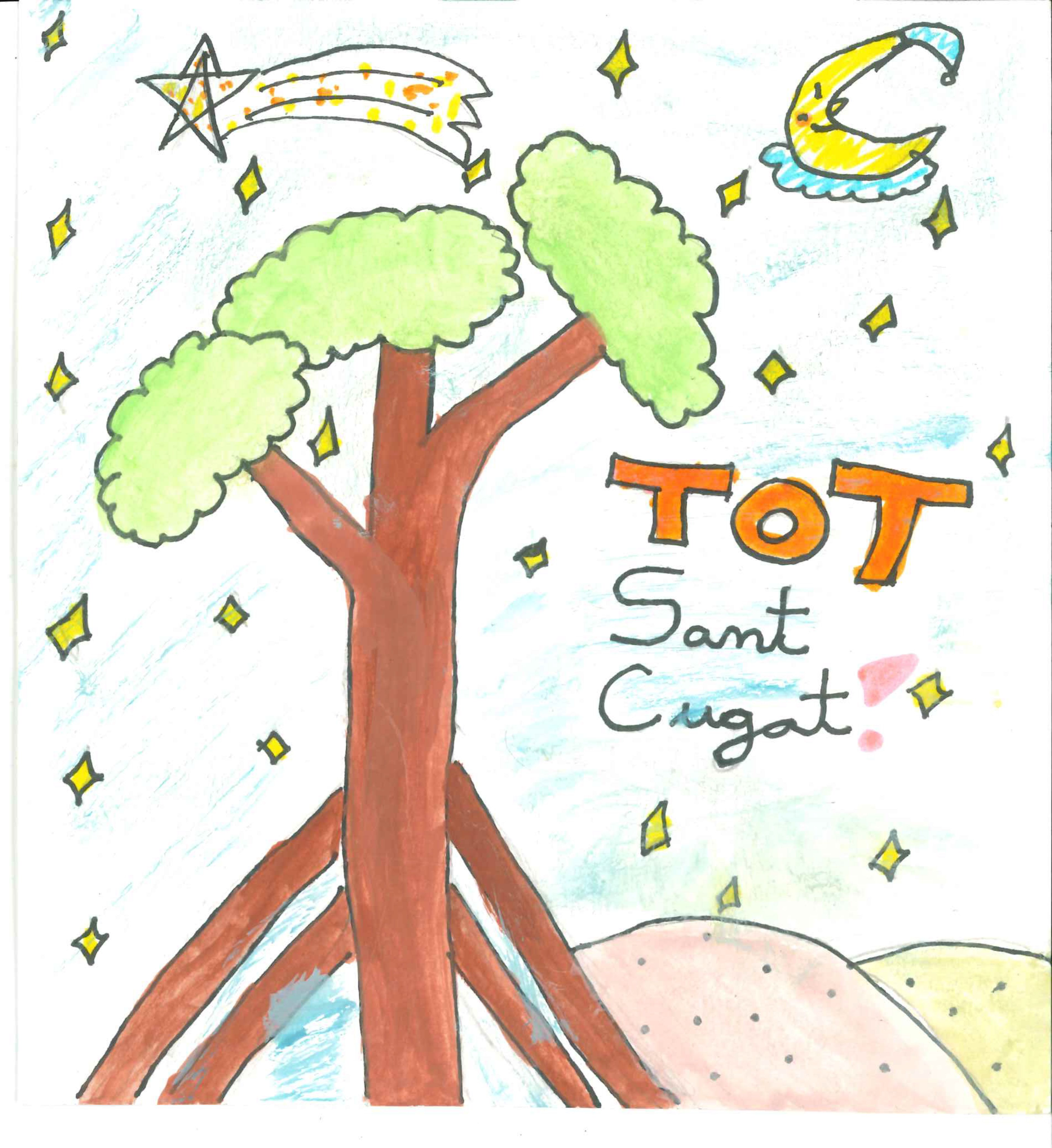 Postal de l'Escola Thau Sant Cugat del concurs del TOT Sant Cugat