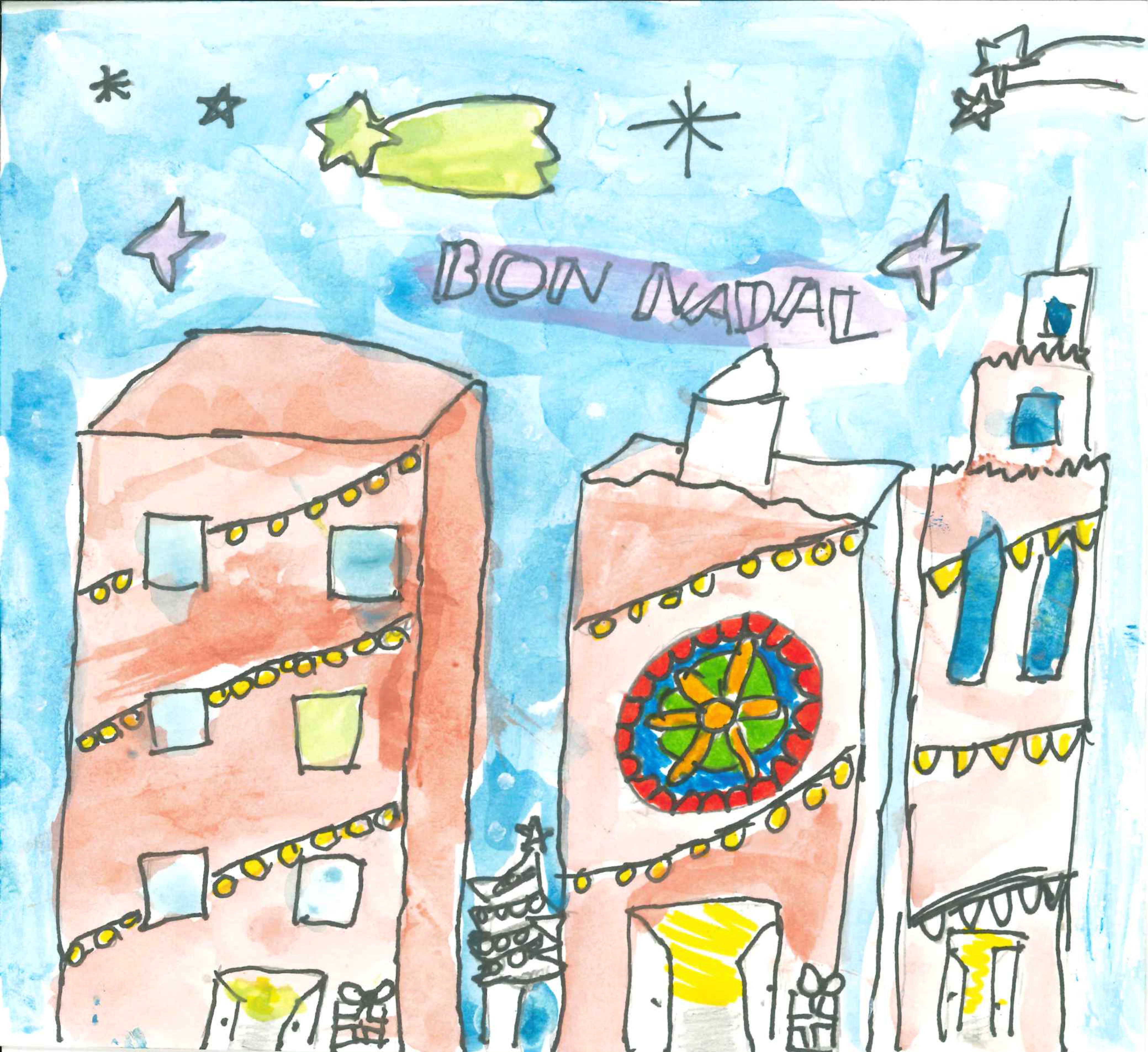 Postal de l'Escola Thau Sant Cugat del concurs del TOT Sant Cugat