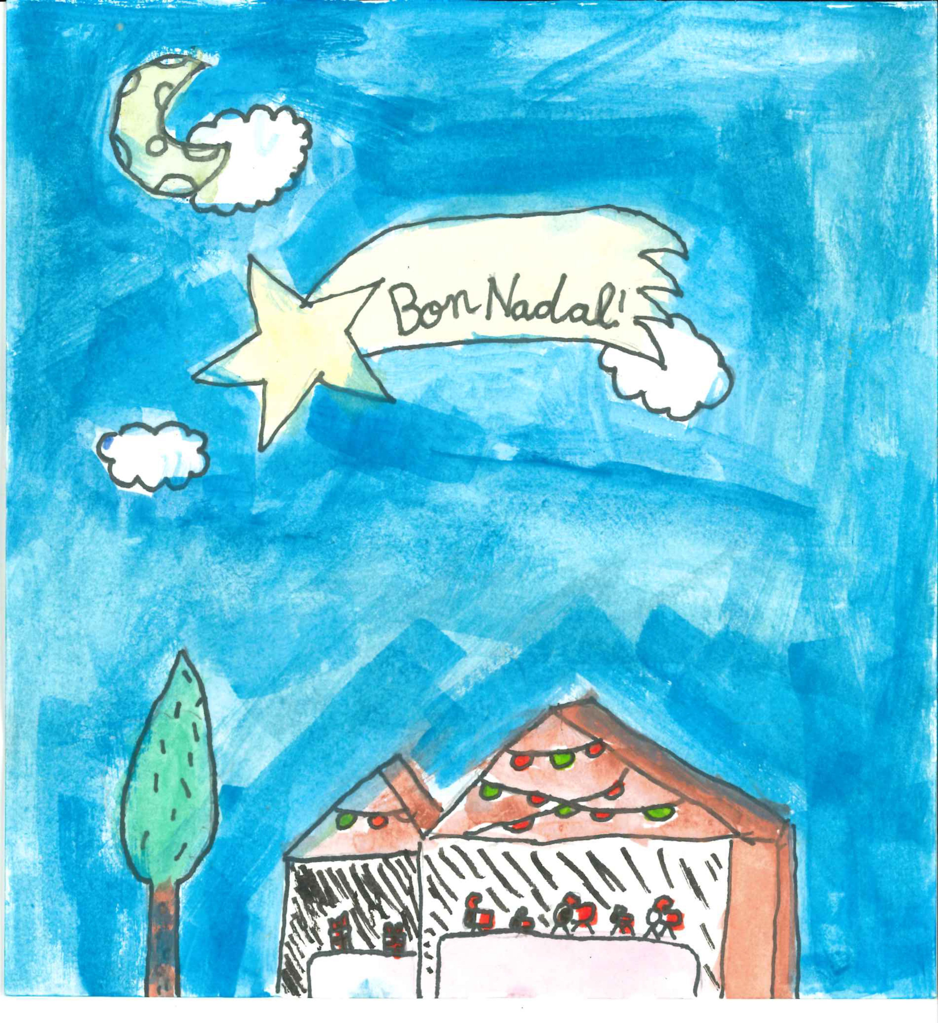 Postal de l'Escola Thau Sant Cugat del concurs del TOT Sant Cugat