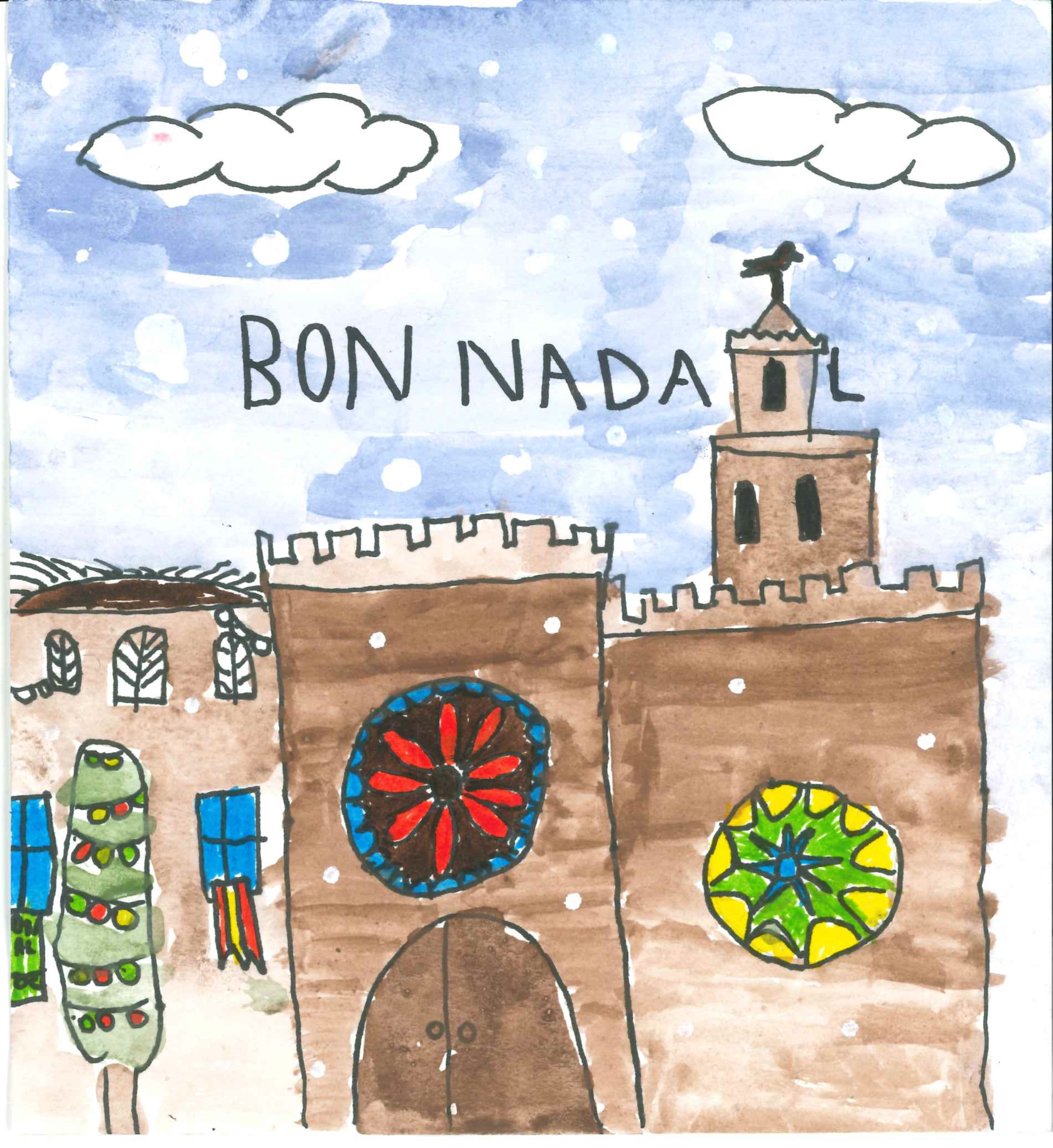 Postal de l'Escola Thau Sant Cugat del concurs del TOT Sant Cugat