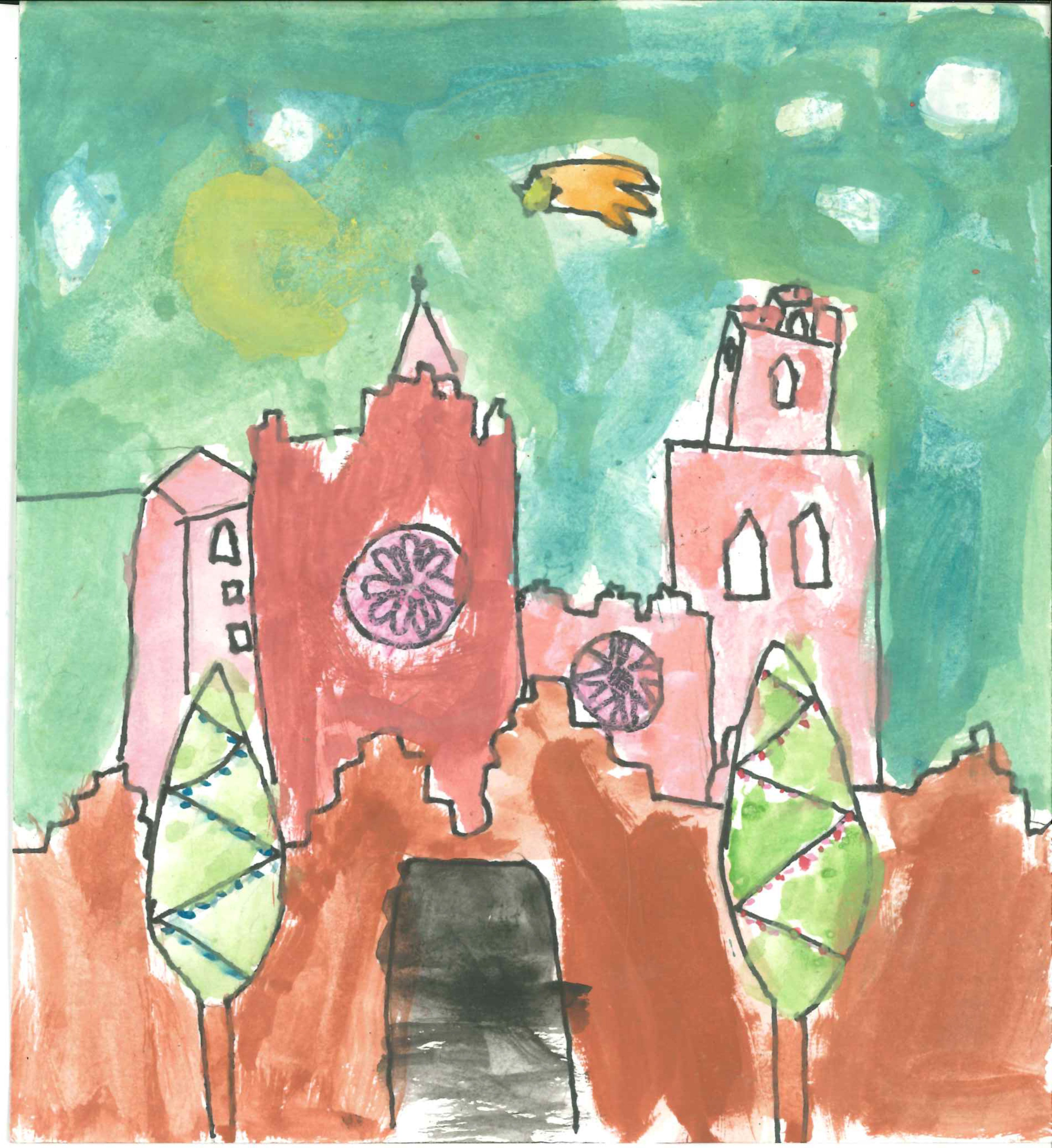 Postal de l'Escola Thau Sant Cugat del concurs del TOT Sant Cugat