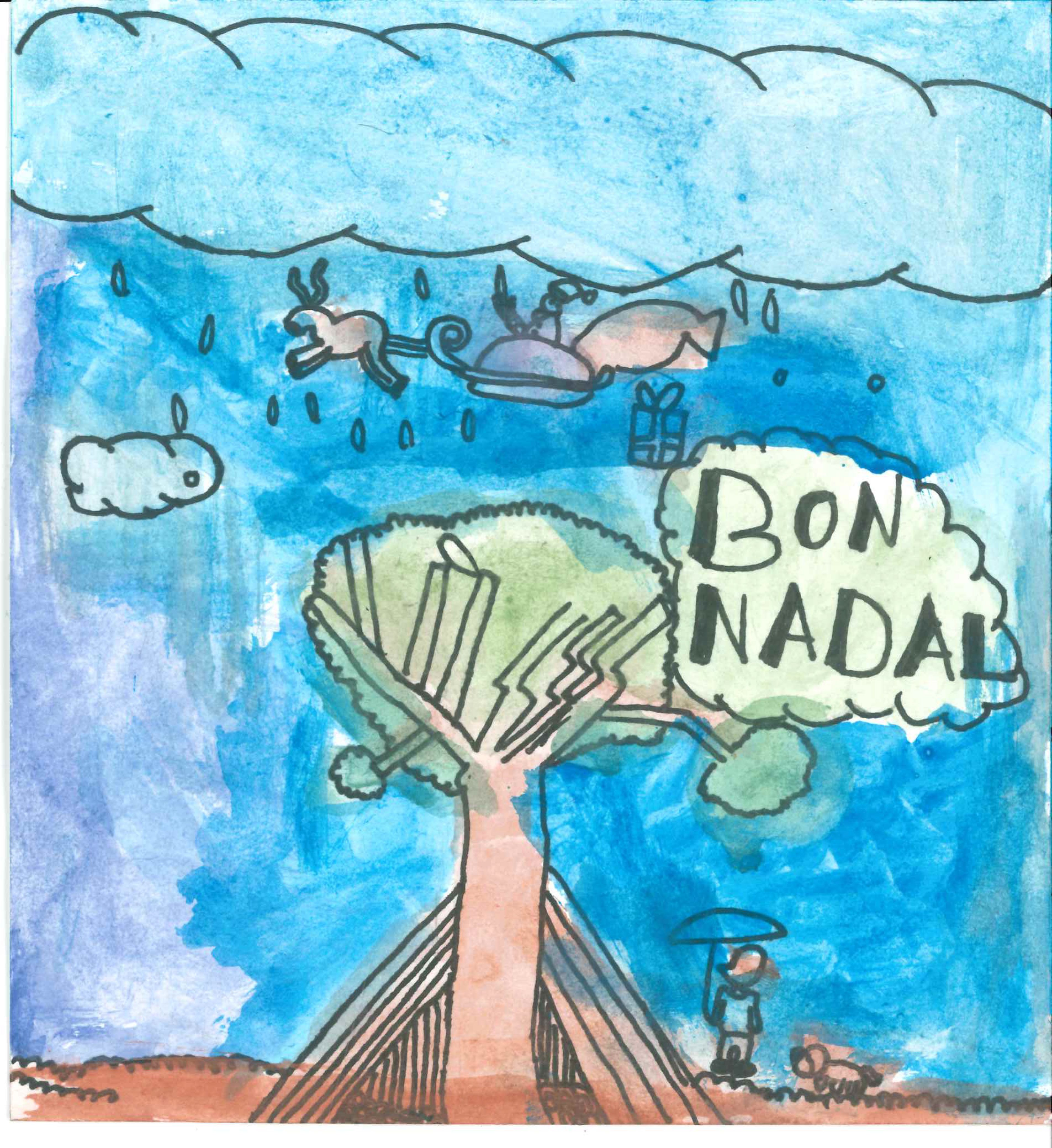 Postal de l'Escola Thau Sant Cugat del concurs del TOT Sant Cugat