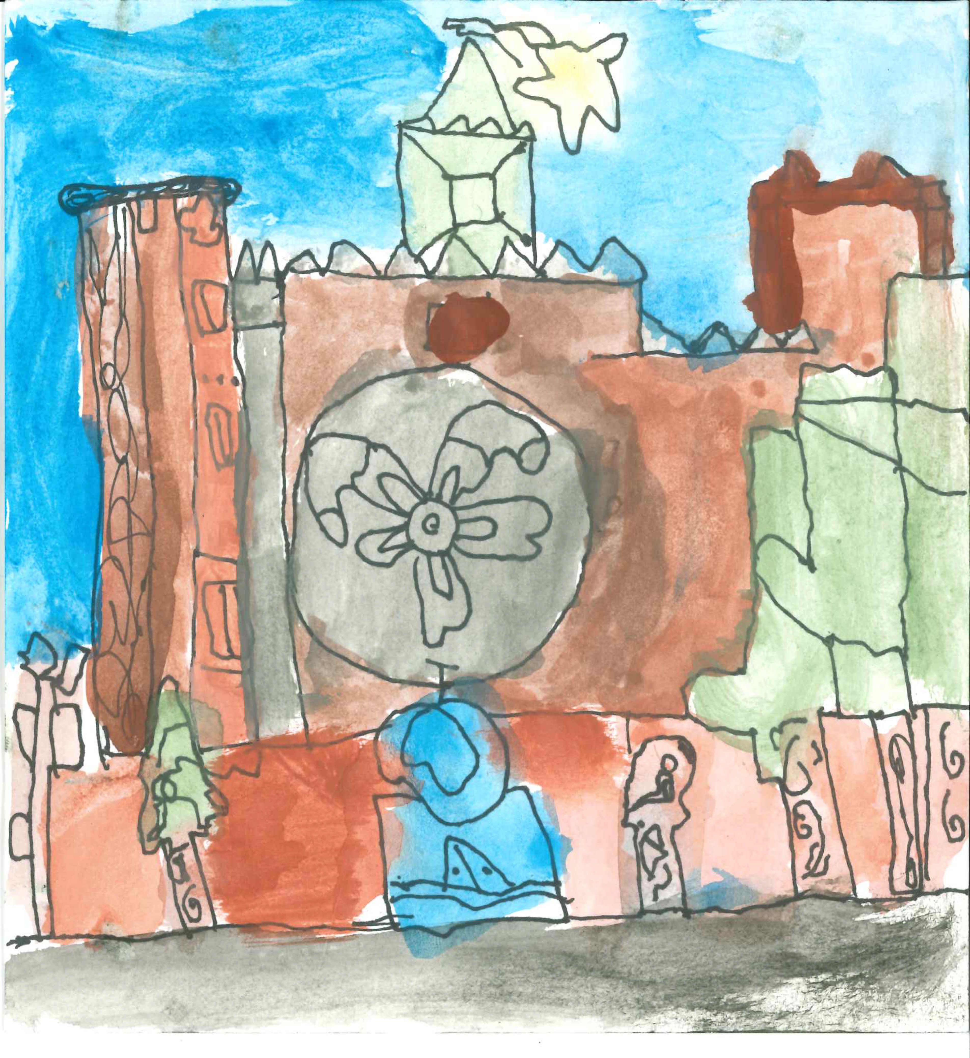 Postal de l'Escola Thau Sant Cugat del concurs del TOT Sant Cugat