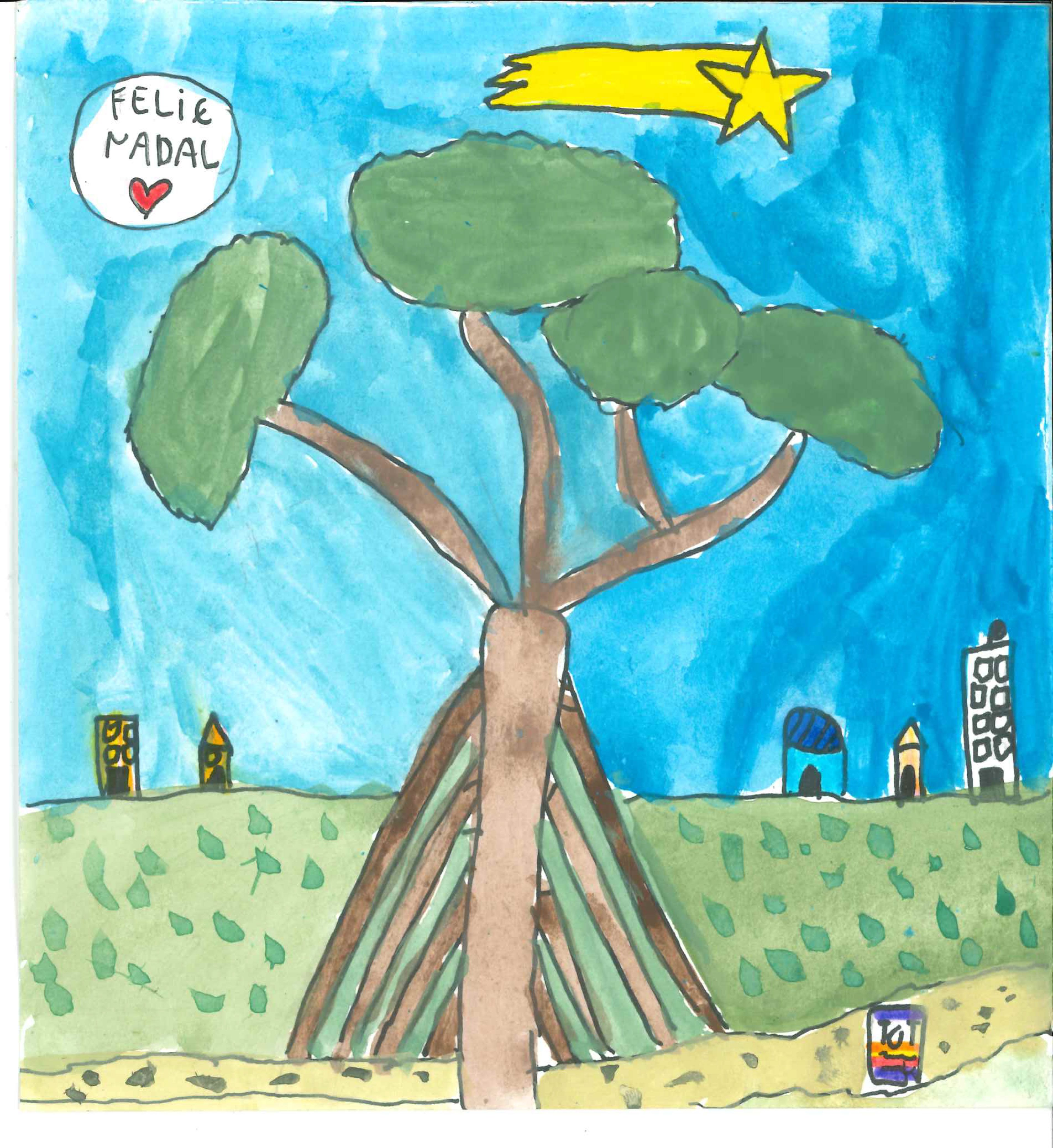 Postal de l'Escola Thau Sant Cugat del concurs del TOT Sant Cugat