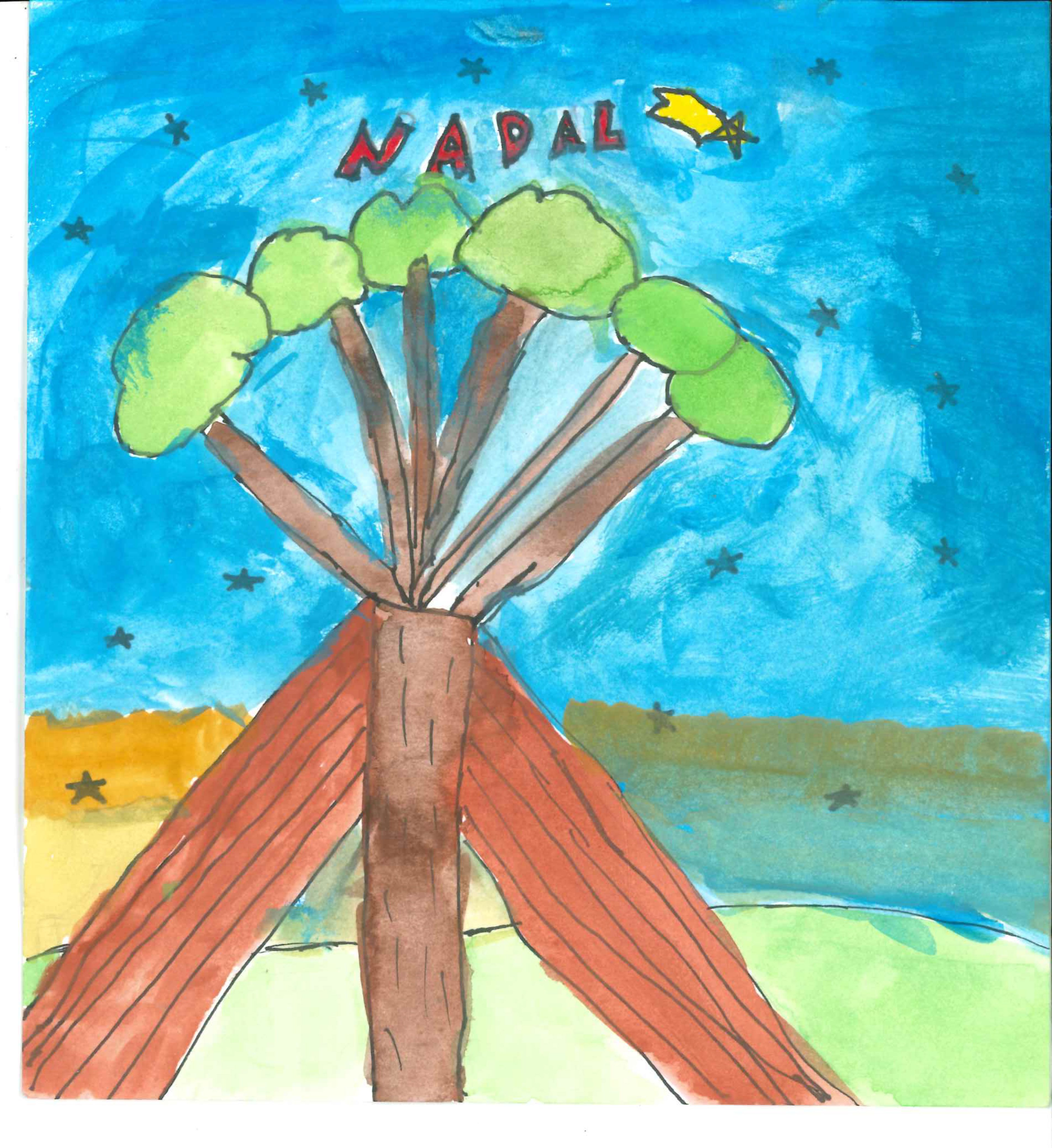 Postal de l'Escola Thau Sant Cugat del concurs del TOT Sant Cugat